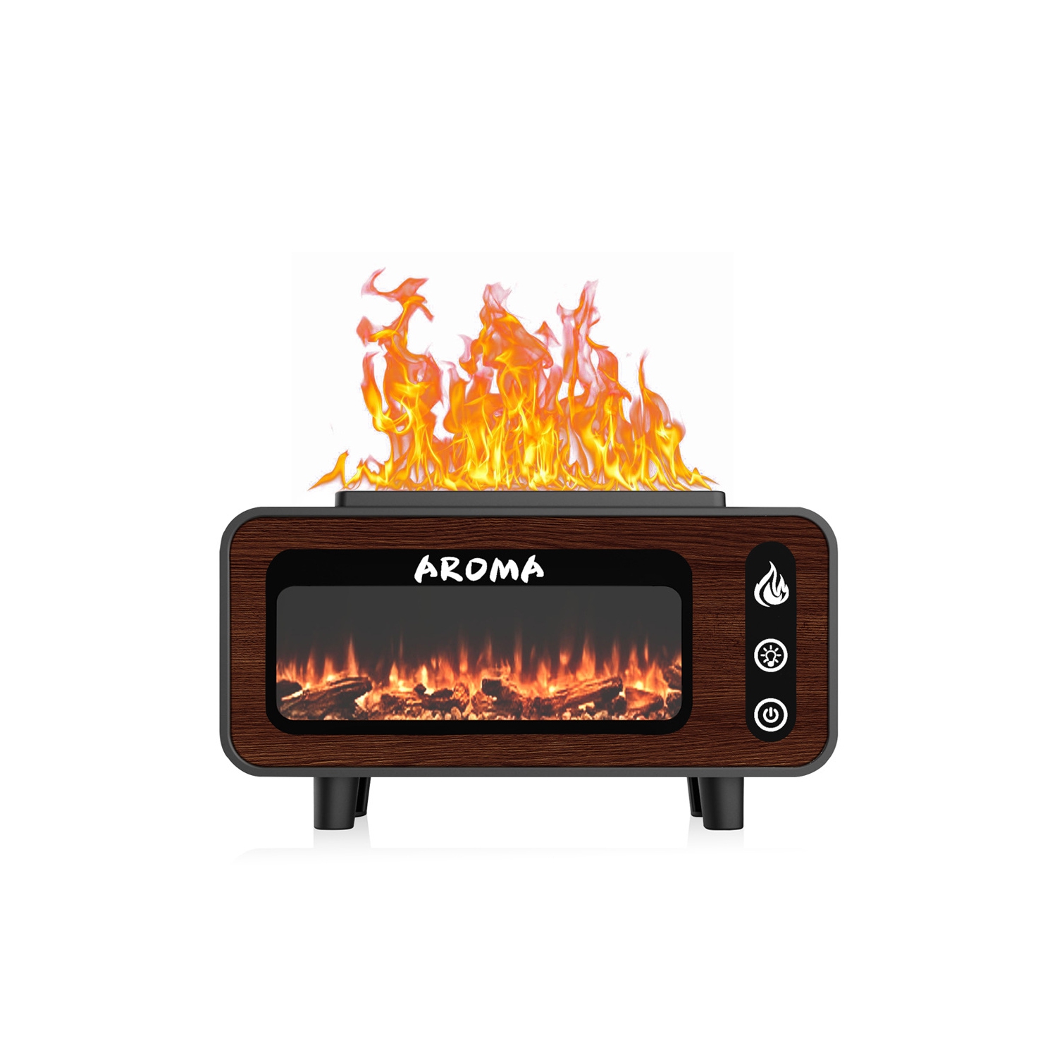 Flame Oil Diffuser, Aromatherapy Humidifier, Auto Shutoff, Essential Oil Diffuser, Fireplace Flame Aromatherapy Diffuser for Spa Home Yoga