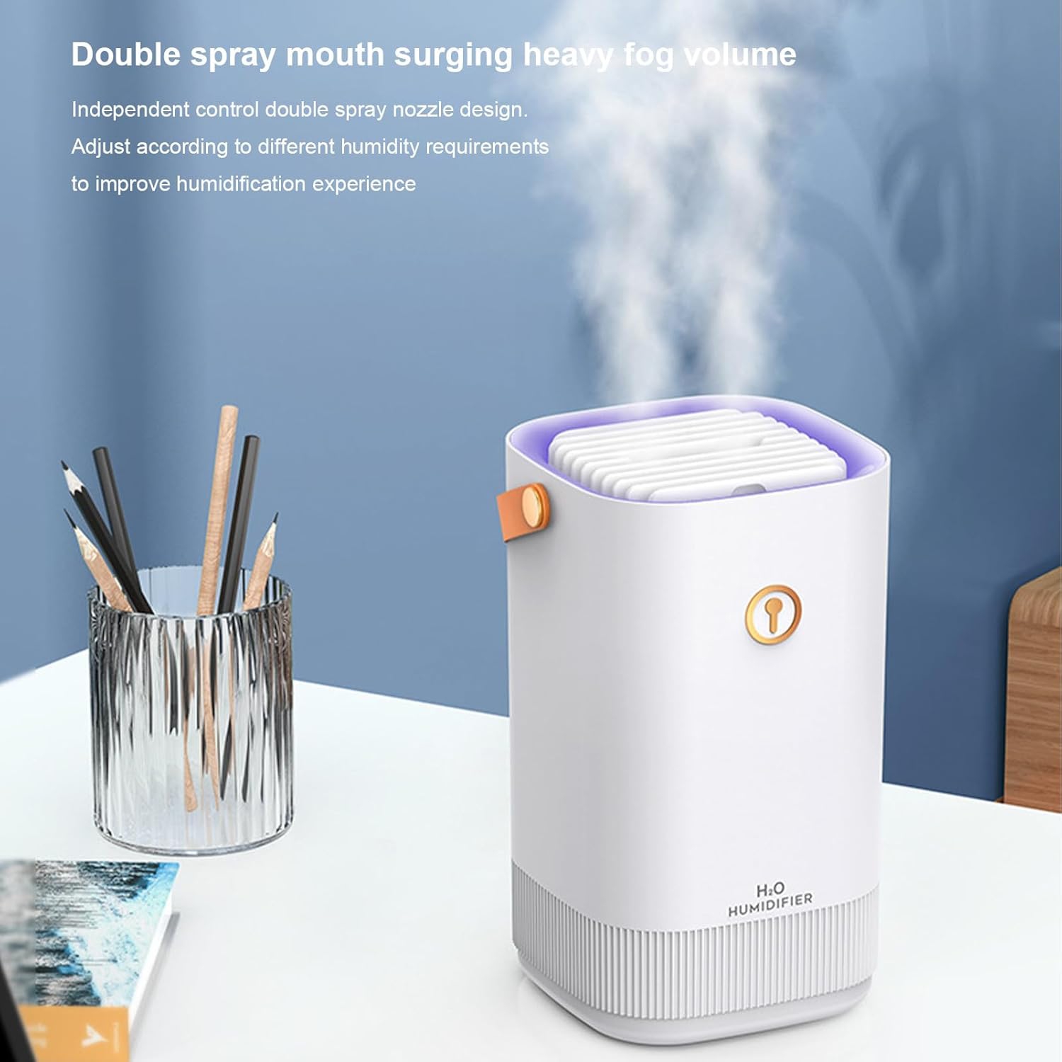 Double nozzle humidifier household large capacity spray USB personal desktop silent large capacity humidifier