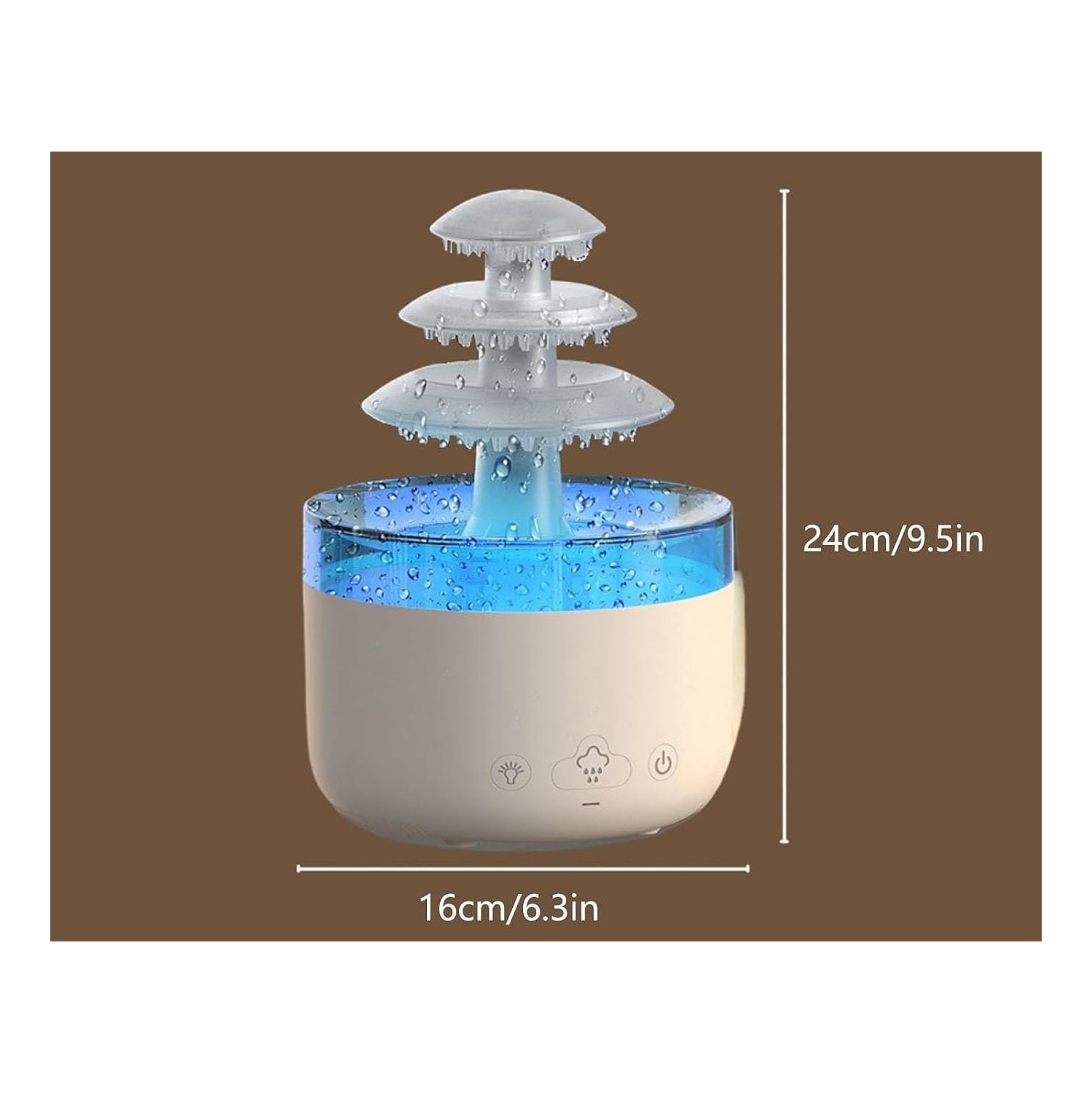 Humidificateur Rain Cloud pour gouttes d'eau, diffuseur d'huile essentielle Mushroom Rain Cloud, veilleuse Rain Cloud avec pluie changeante à 7
