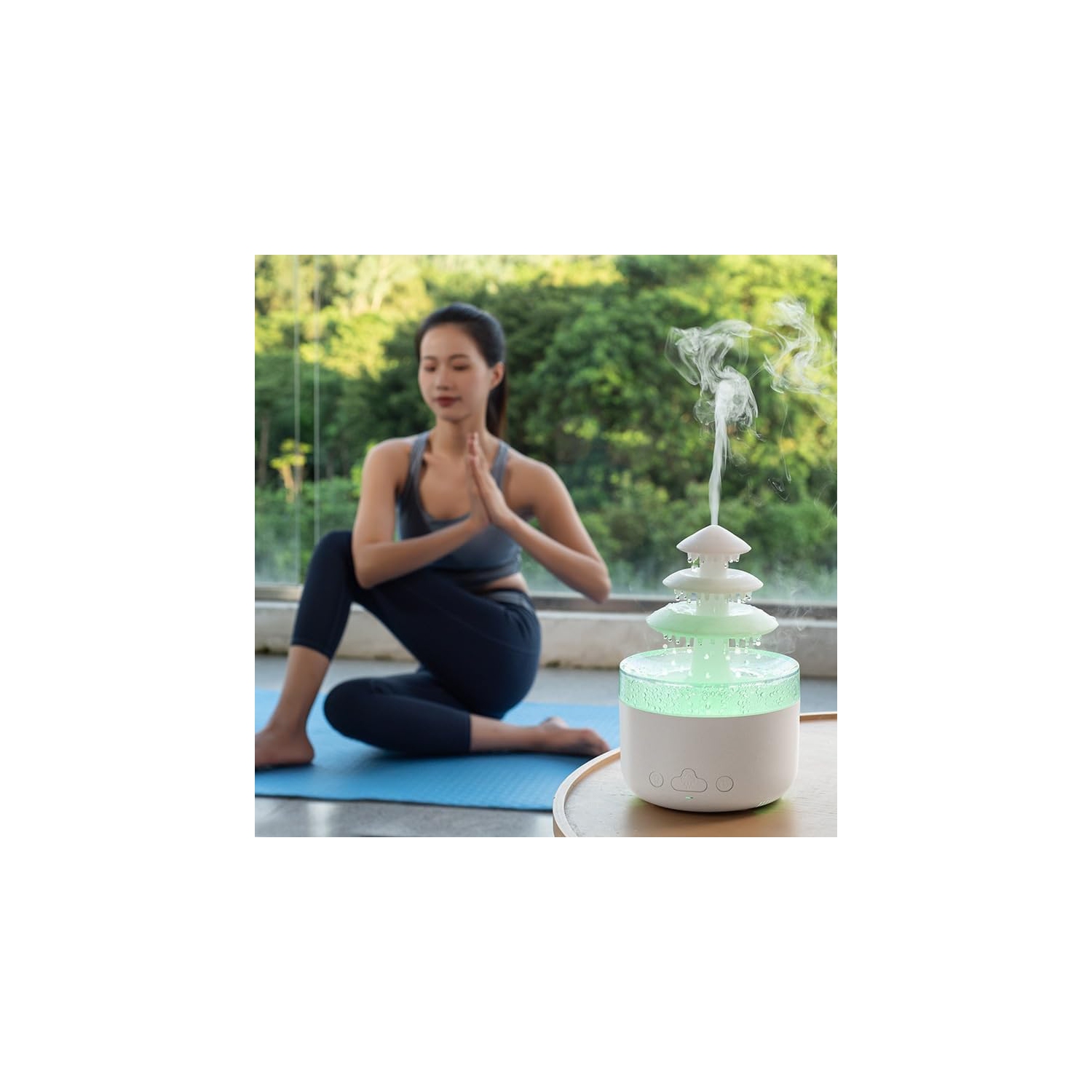 Humidificateur Rain Cloud pour gouttes d'eau, diffuseur d'huile essentielle Mushroom Rain Cloud, veilleuse Rain Cloud avec pluie changeante à 7