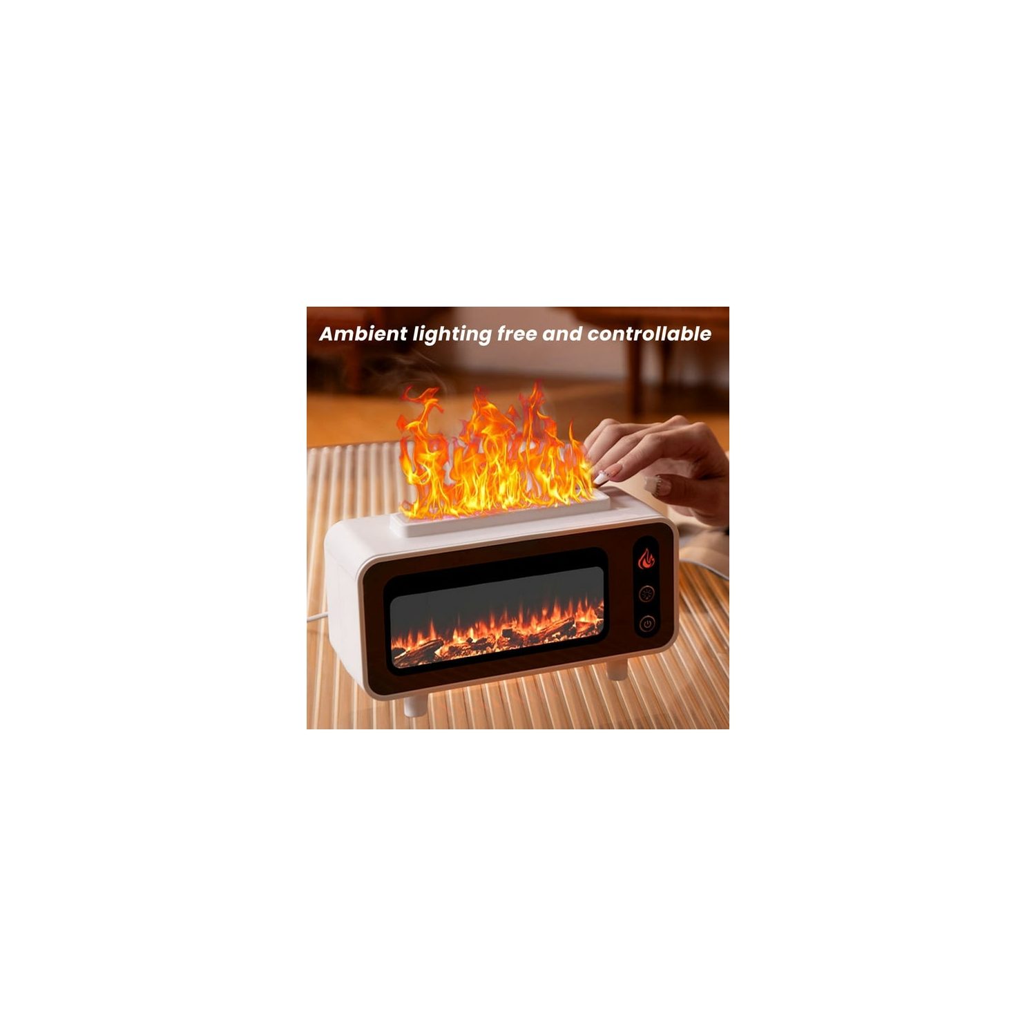 Diffuseur d'huile de flamme, humidificateur d'aromathérapie, arrêt automatique, diffuseur d'huile essentielle, diffuseur d'aromathérapie avec foyer