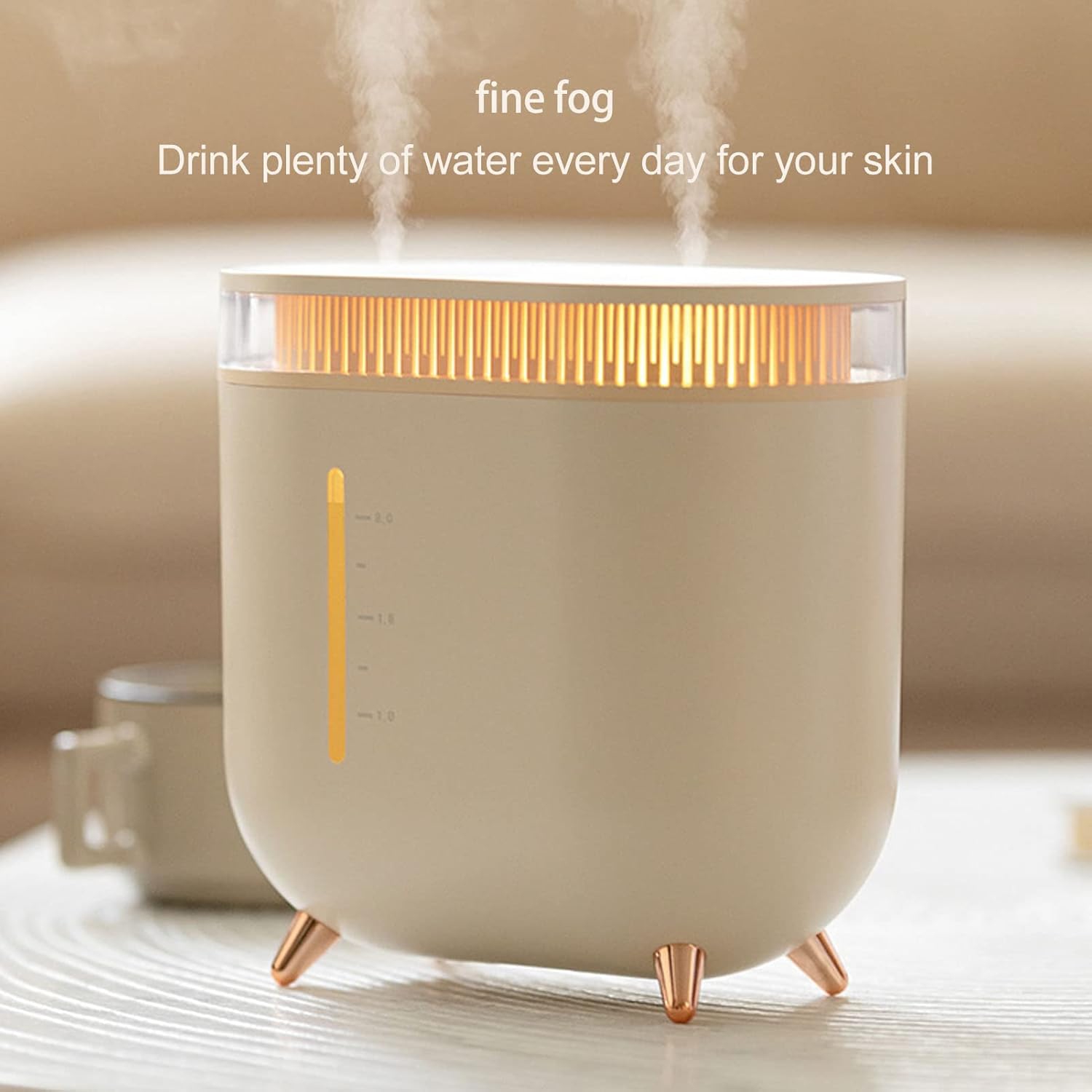 Portable Desktop Humidifier 2L Capacity USB Rechargeable Mist Humidifier Dual Humidifier with Color Light