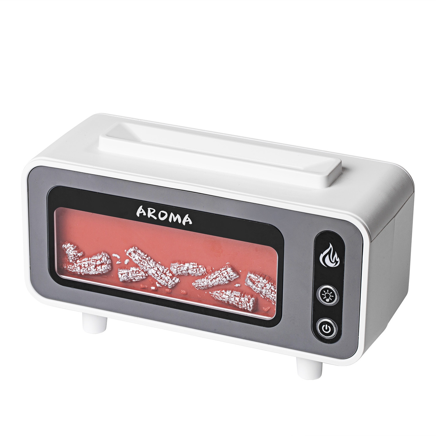 Flame Oil Diffuser , Aromatherapy Humidifier, Automatic Shut Off, Essential Oil Diffuser,Fireplace Fire Flame Aromatherapy Diffuser for Spa Home Yoga