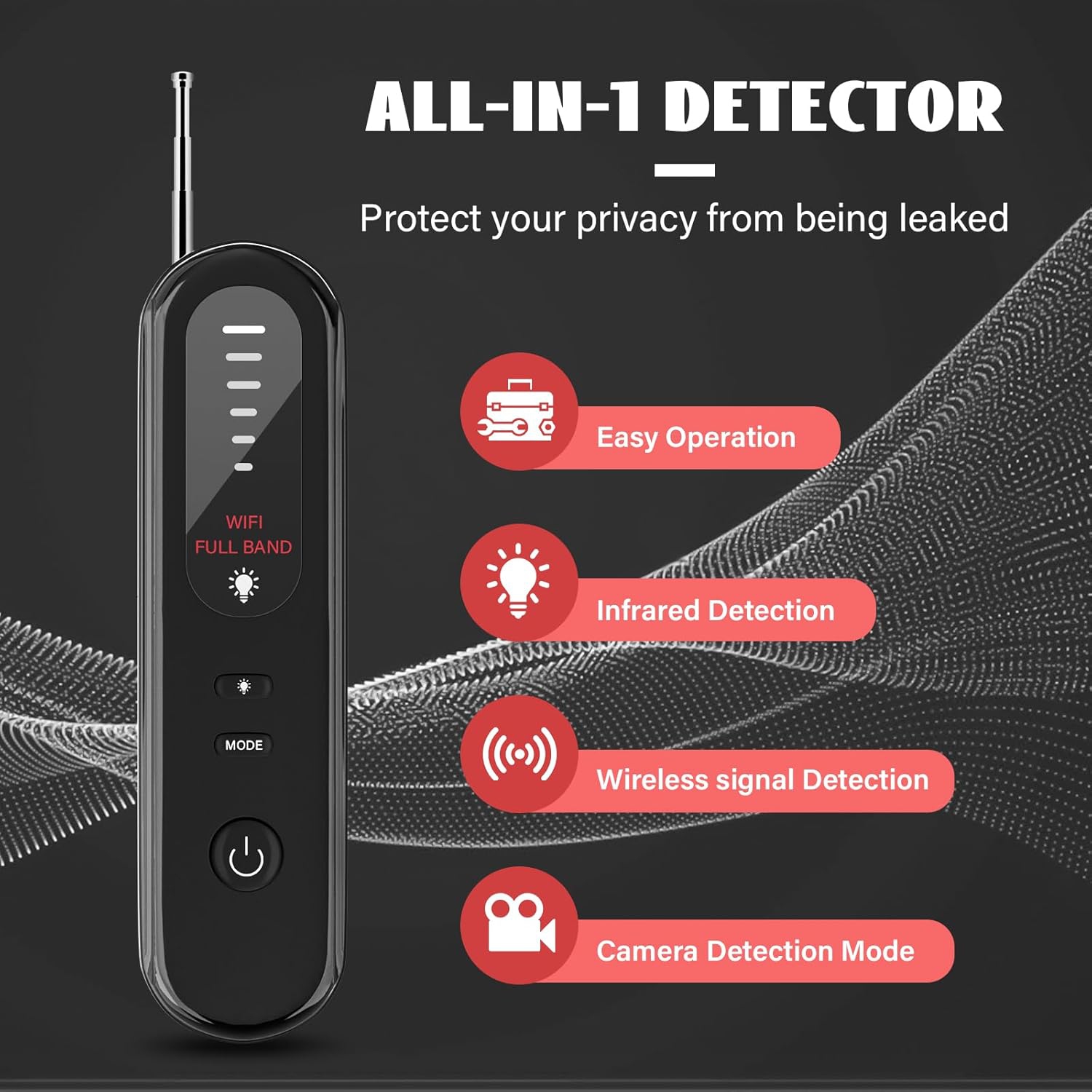Professional Camera Detector Wireless Signal Camera Detector Infrared Signal Detector Eavesdropping Device Finder