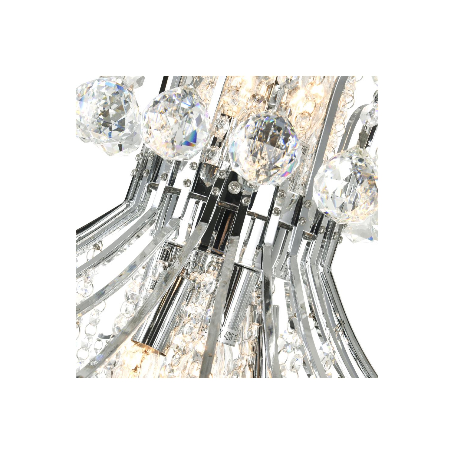 Lustre à 10 lumières en duvet Princesse au fini chromé