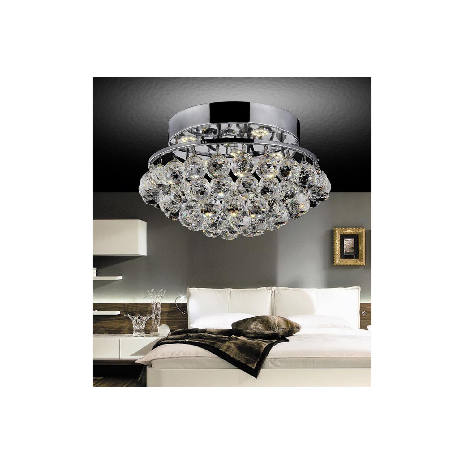 Queen 4 Light Flush Mount With Chrome Finish