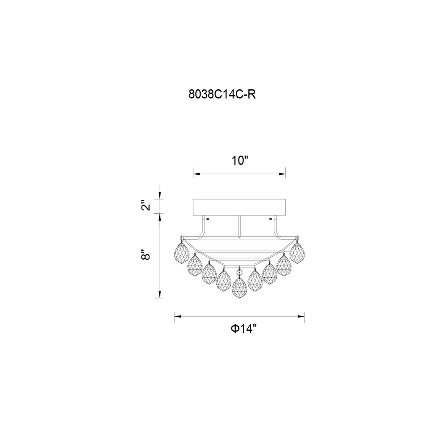 Queen 4 Light Flush Mount With Chrome Finish