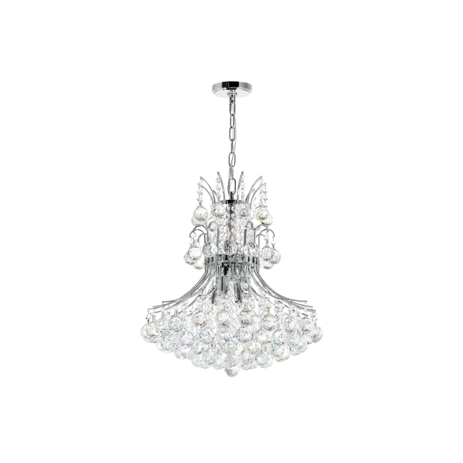 Princess 8 Light Down Chandelier With Chrome Finish