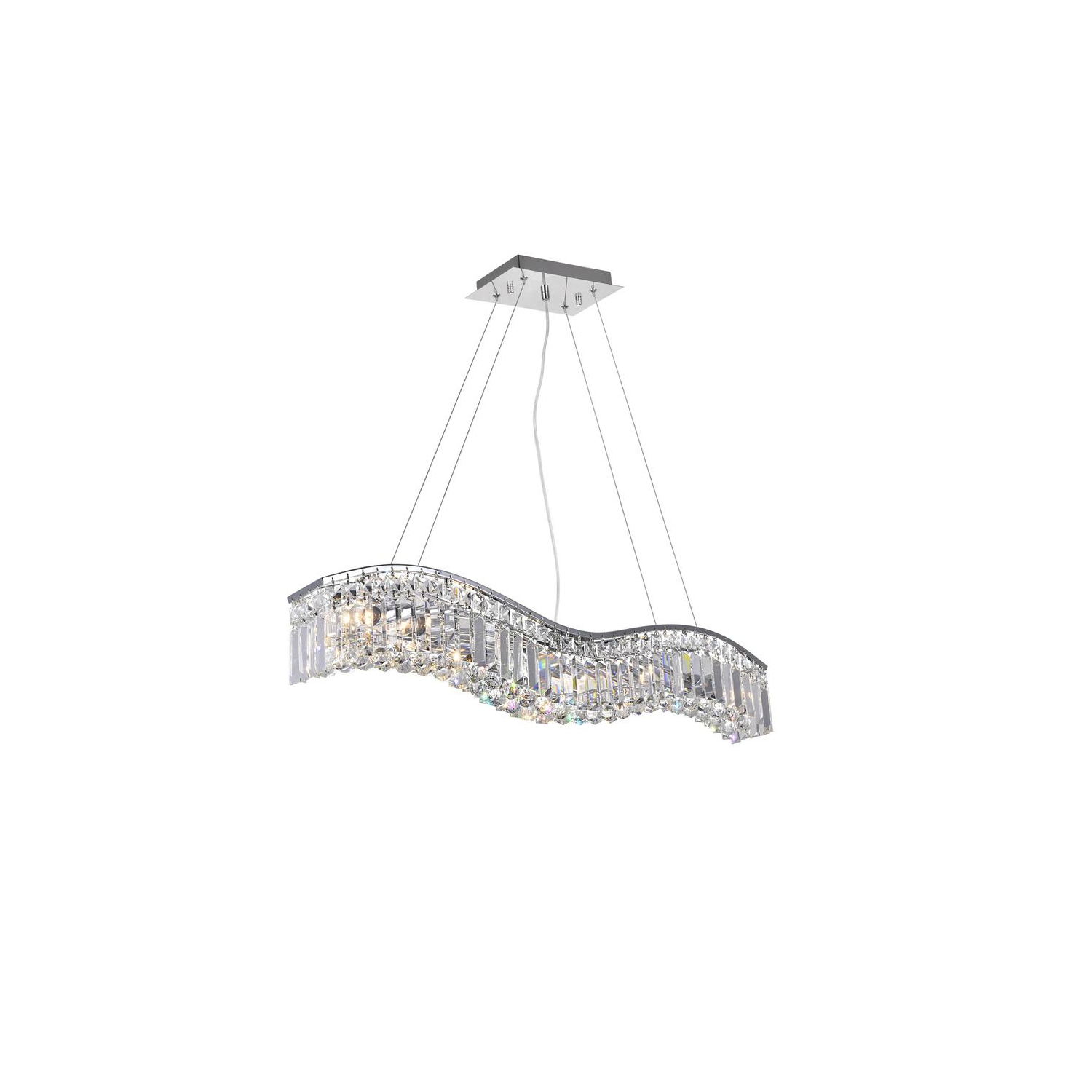 Glamorous 5 Light Down Chandelier With Chrome Finish