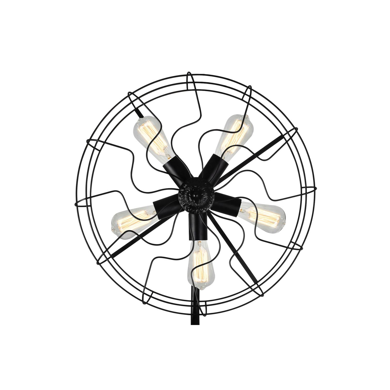 Pamela 5 Light Floor Lamp With Black Finish