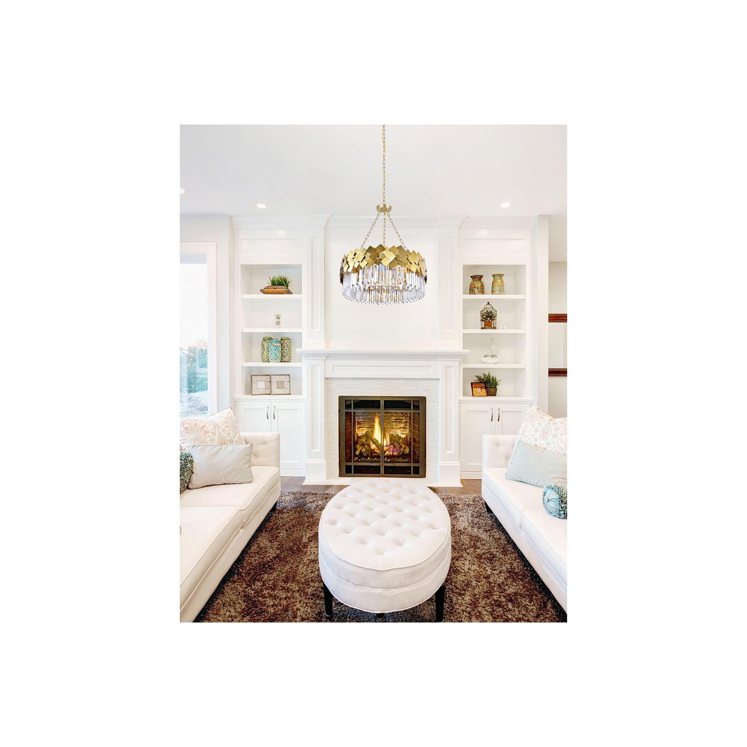 Panache 8 Light Down Chandelier With Medallion Gold Finish