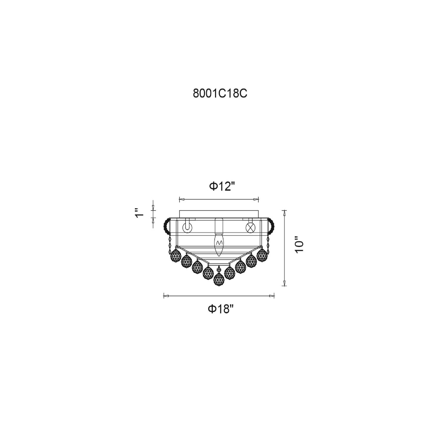 Empire 5 Light Flush Mount With Chrome Finish