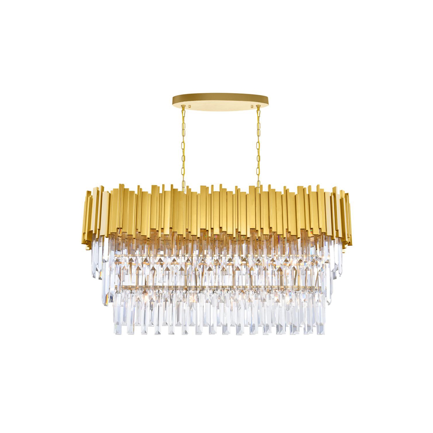 Deco 9 Light Pool Table Light With Medallion Gold Finish