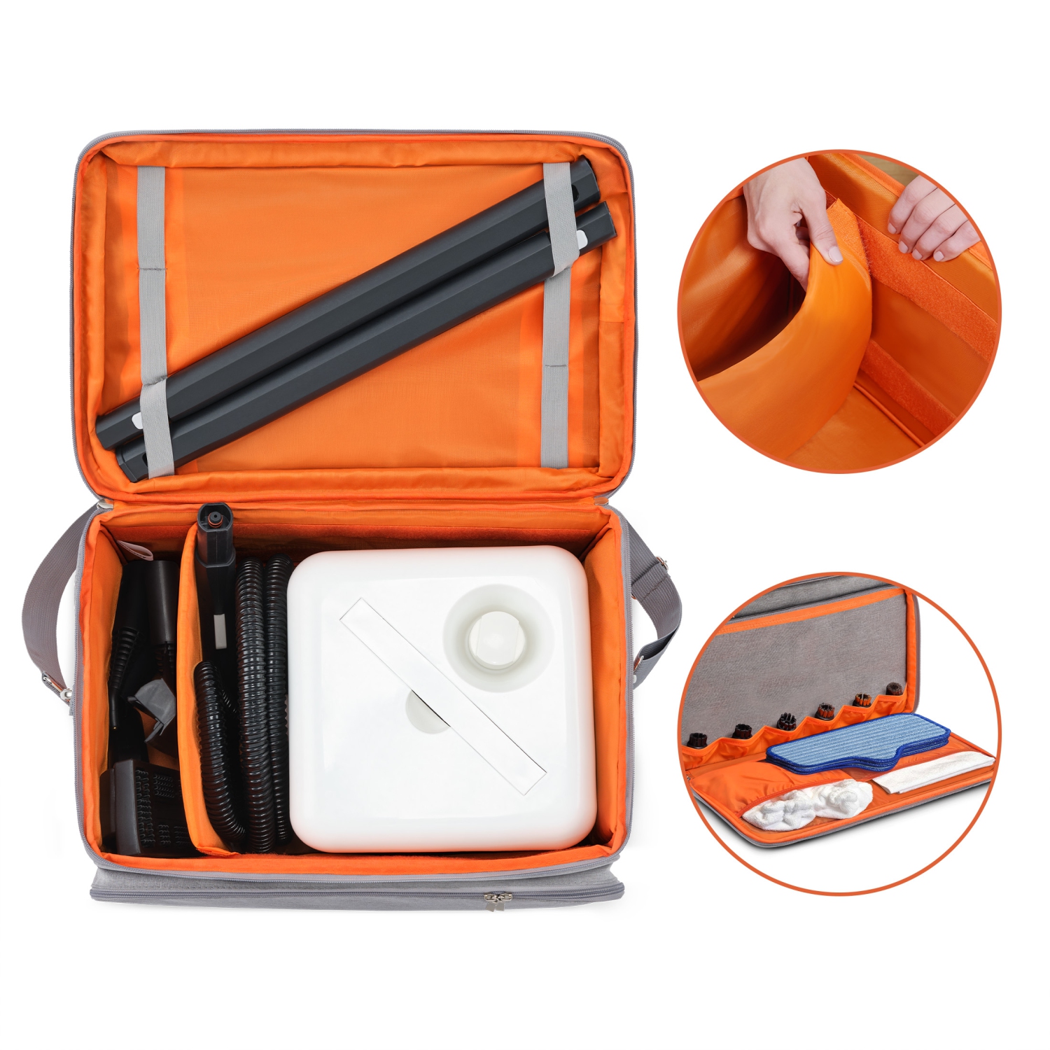 Les nettoyeurs à vapeur Awesome Bag™ pour Neat™ & Neat Plus™ – durables, réglables et parfaits pour ranger votre nettoyeur à vapeur et vos accessoires