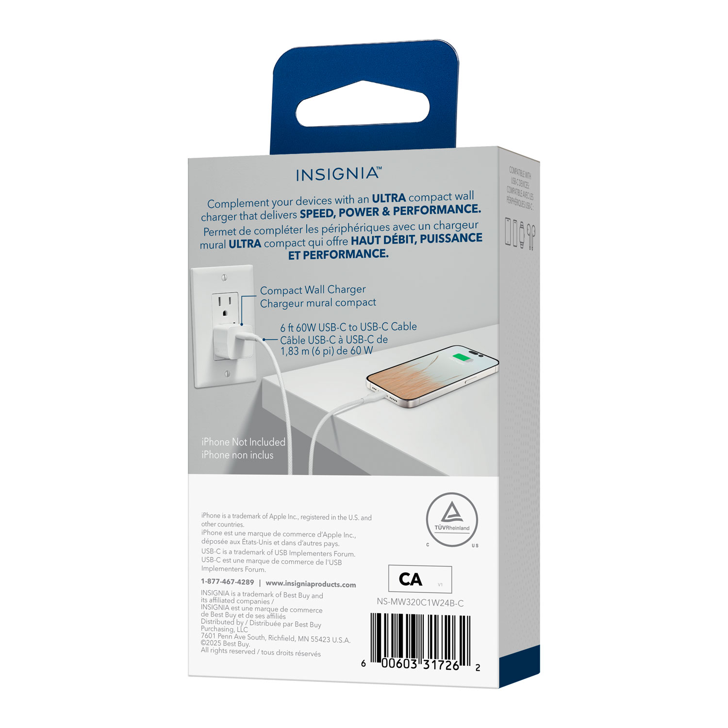 Insignia 20W USB-C Wall Charger Kit - White - Only at Best Buy