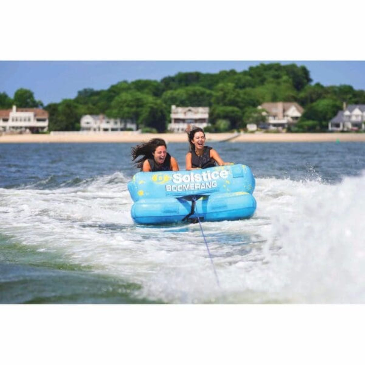 Inflatable Boomerang 2-Person Towable Water Raft - 64" - Blue