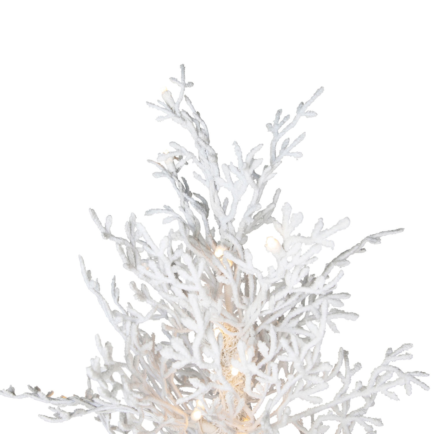 Pre-Lit Flocked Twig Artificial Christmas Tree - 7.5' - Warm White LED