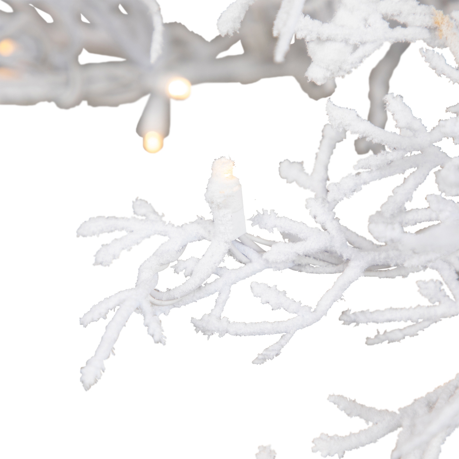 Pre-Lit Flocked Twig Artificial Christmas Tree - 7.5' - Warm White LED