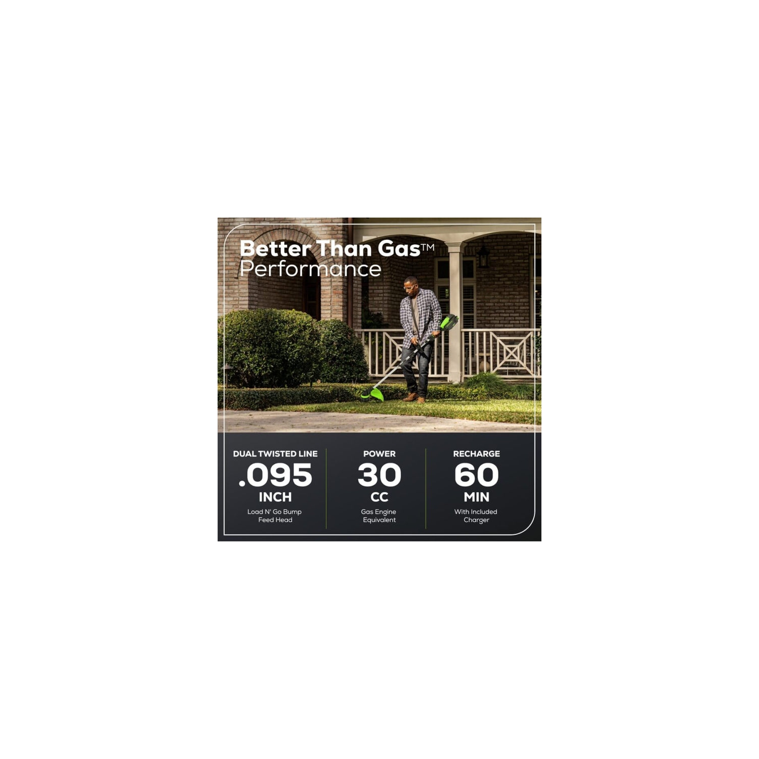 Greenworks 80V 16" Brushless Cordless String Trimmer, 2.0 AH Battery and Charger Included [75+ Compatible Tools]