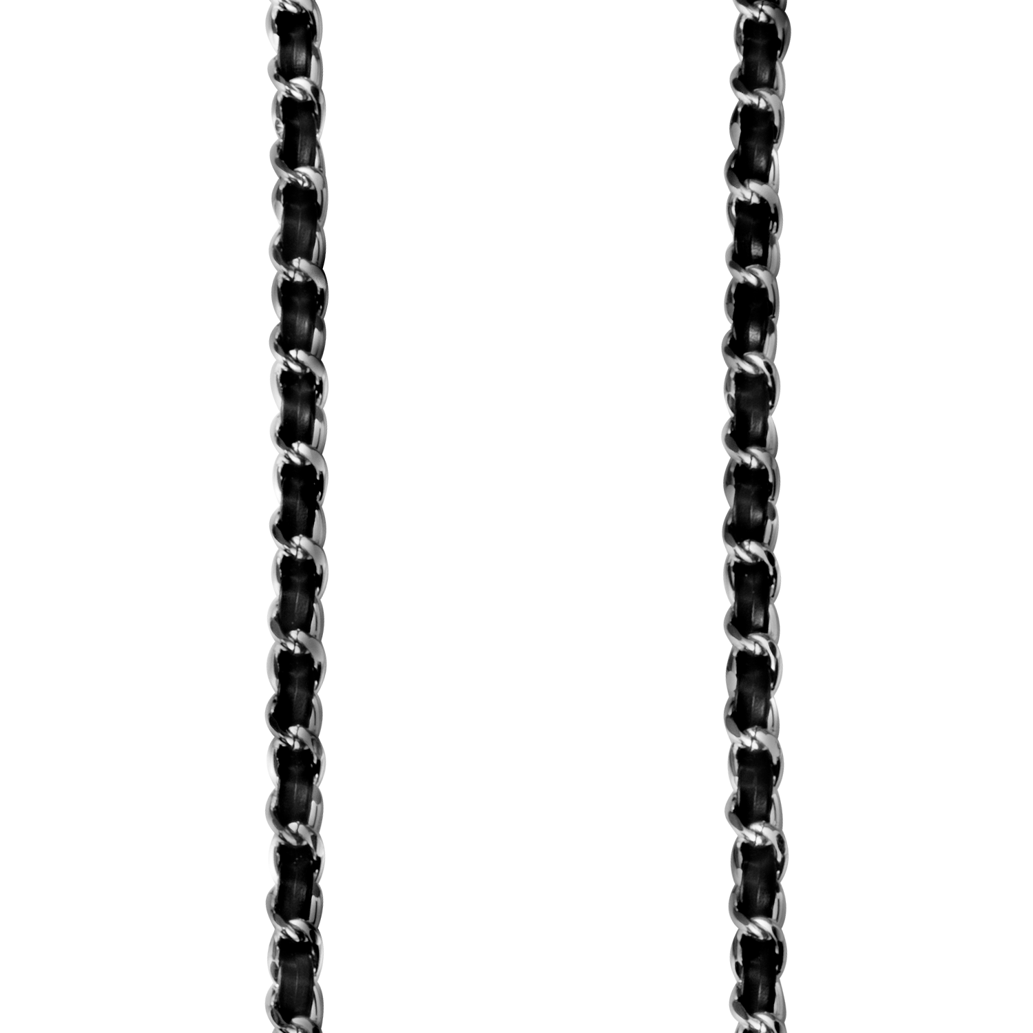 Bracelet de téléphone en cuir végétalien et chaîne en métal d'Artikl - Noir et noir