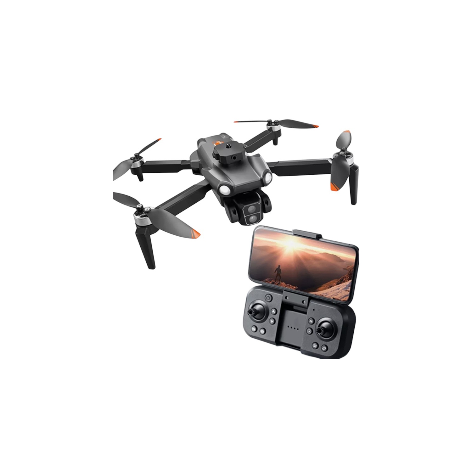 maxxus Foldable RC Quadcopter Drone with 5G WiFi, 4K HD Camera, Adjustable Angle, and GPS FPVCompact and portable with a foldable arm design, making it easy to carry, Black