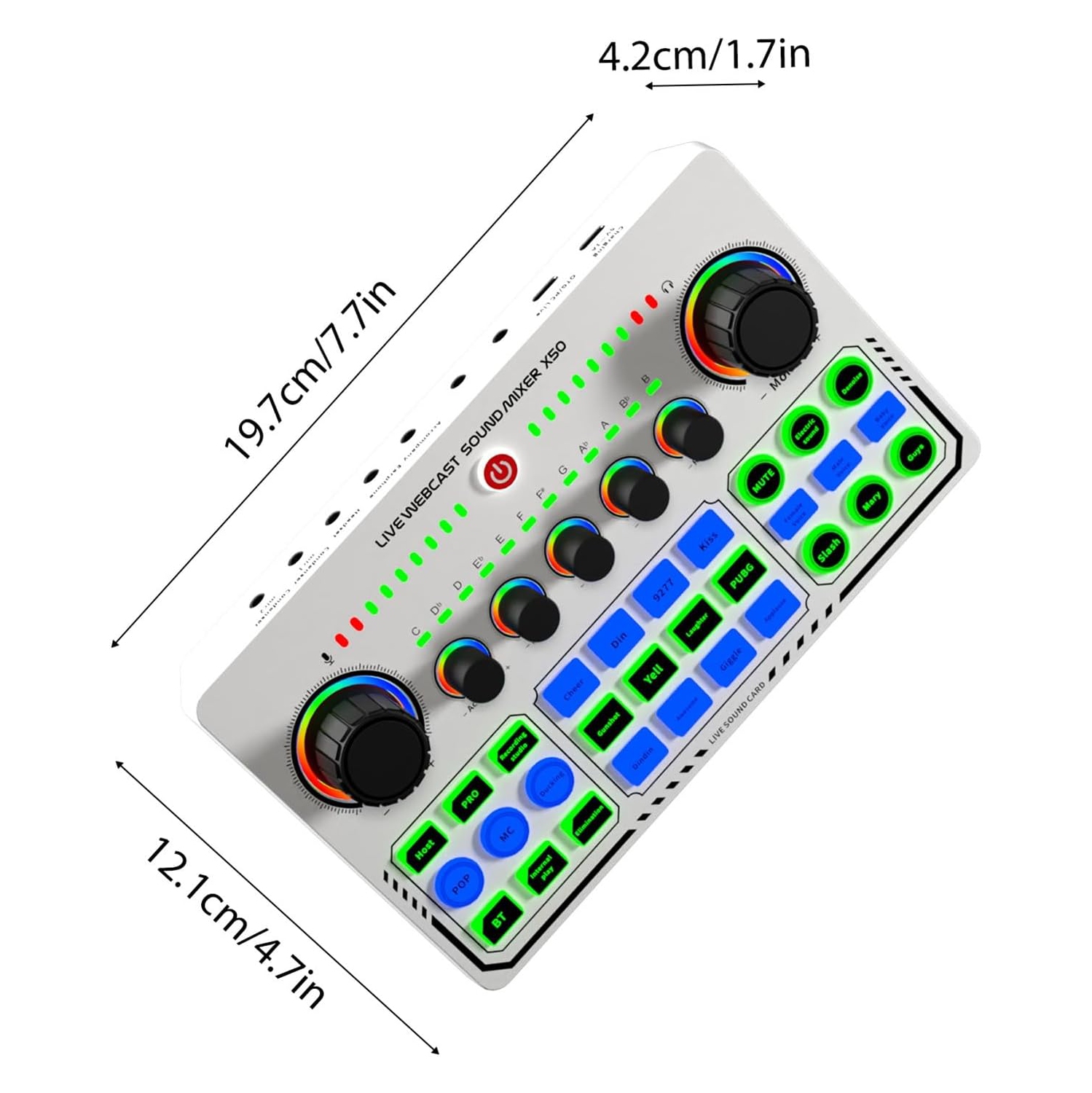 Sound Card for Live Streaming,Audio Mixer,Live Sound Card Equipment for Live Singing Dedicated to Mobile Phones and Computers Universal OTG Digital