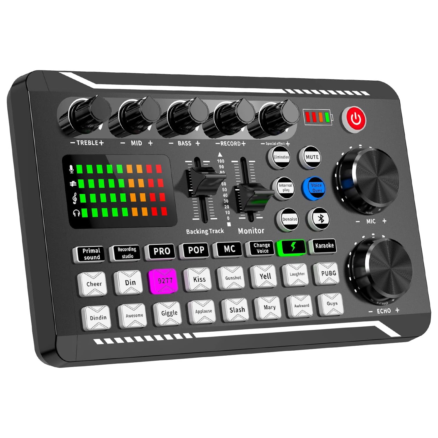 Console de mixage audio Live Sound Card, interface audio Podcast avec effets DJ Mixer, changeur de voix avec effets sonores pour Karaoke Tiktok