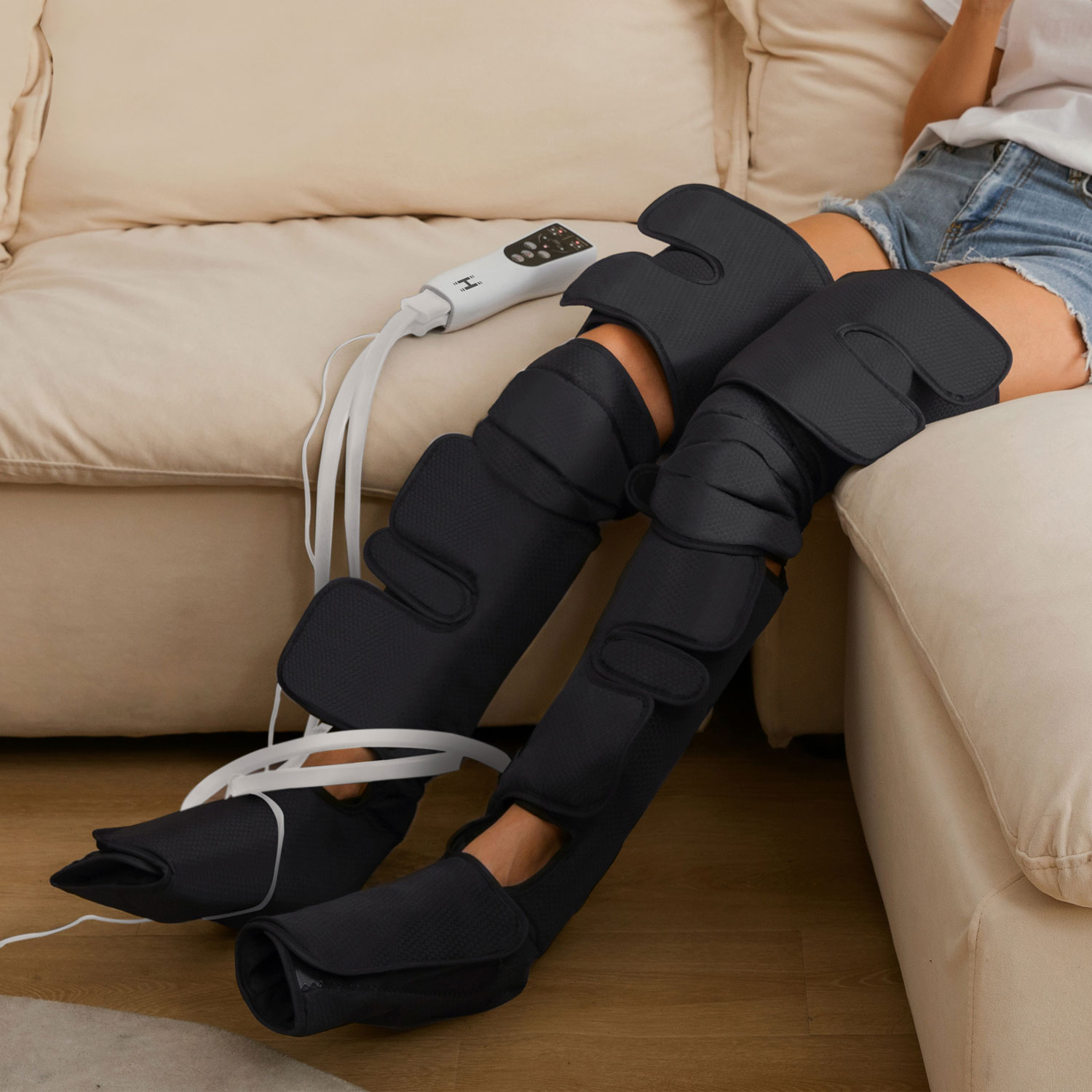 Appareil de massage à compression d'air pour les jambes de HoMedics - Noir