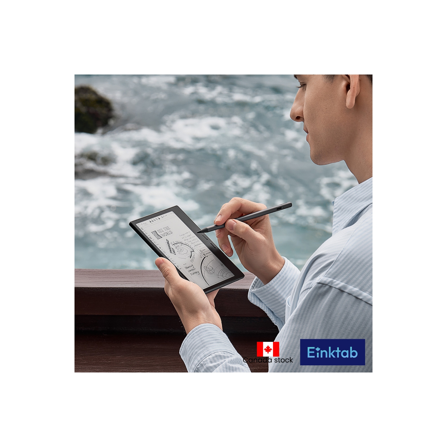 BOOX Go 7 + InkSense Plus Stylus + Beige Magnetic Cover Case with Pen Holder