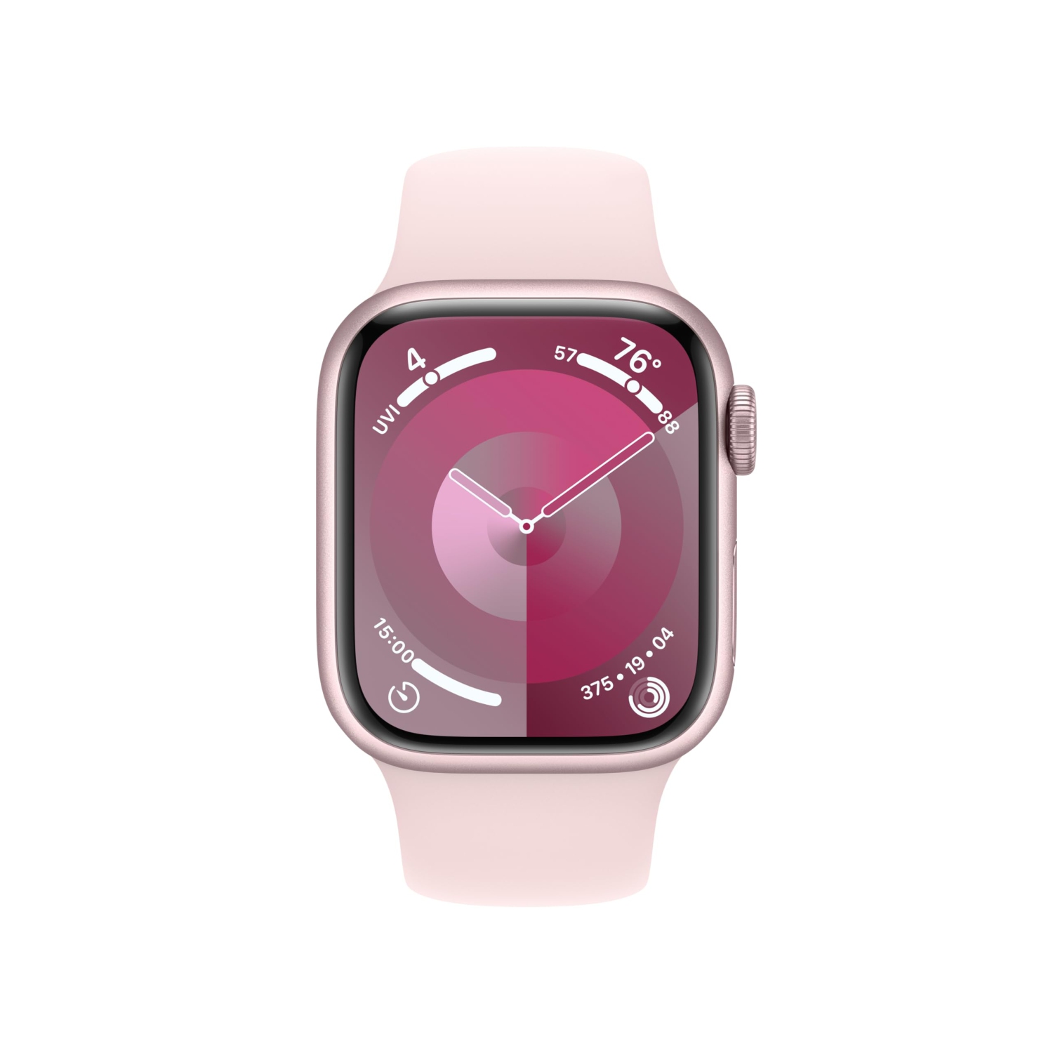 Apple Watch Series 9 [GPS + Cellular 41mm] Smartwatch with Pink Aluminum Case with Pink Sport Band S/M.