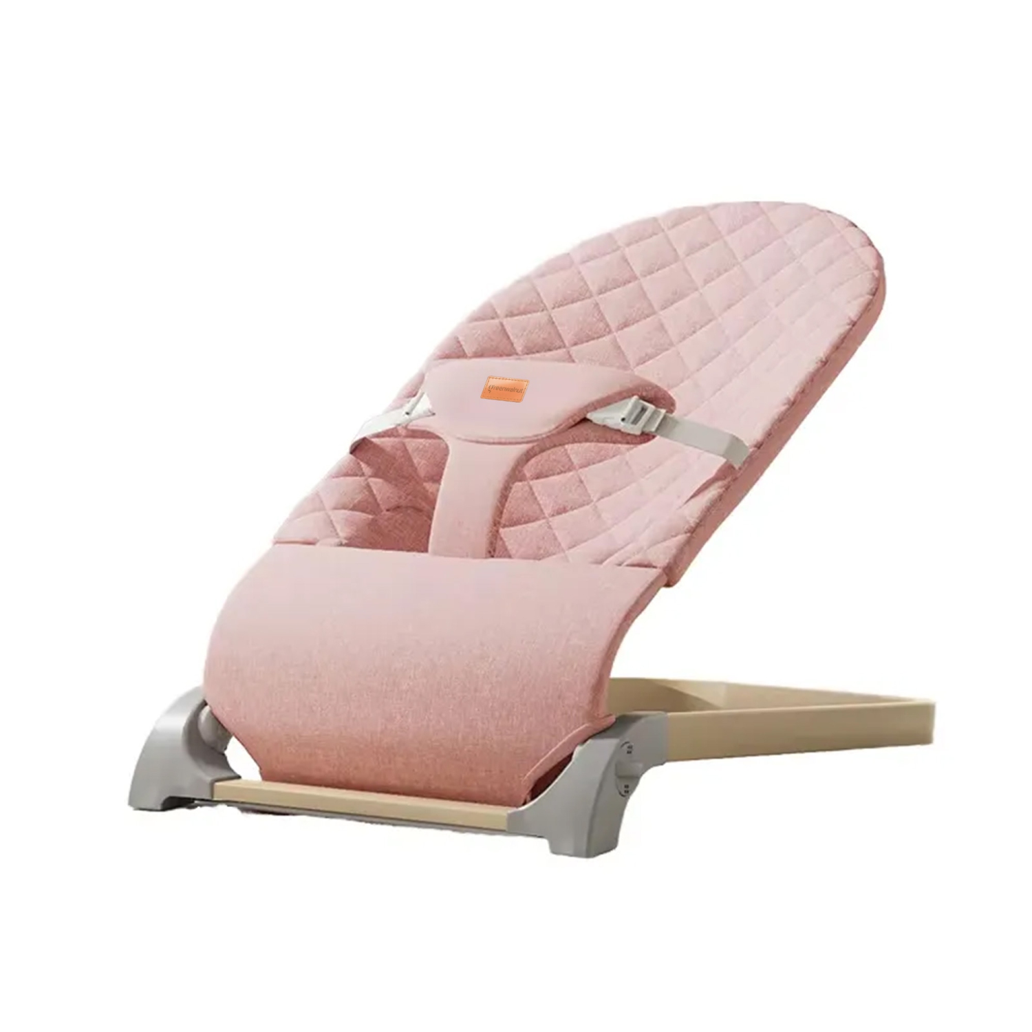 Greenwalnut Ergonomic Quilted Baby Bouncer & Rocker with Removable Toy Bar, Adjustable Safety Harness , Baby Bouncinette