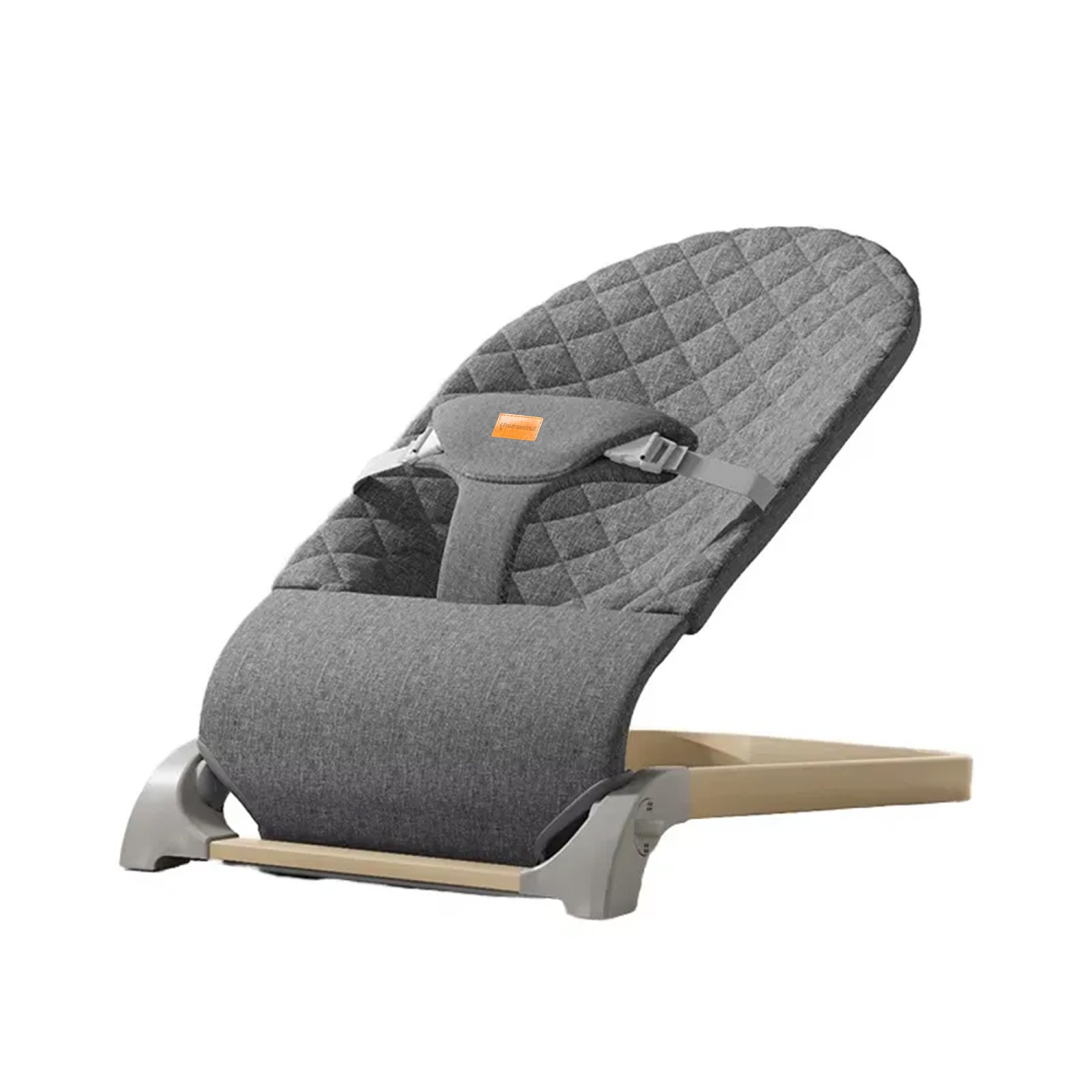 Greenwalnut Ergonomic Quilted Baby Bouncer & Rocker with Removable Toy Bar, Adjustable Safety Harness , Baby Bouncinette