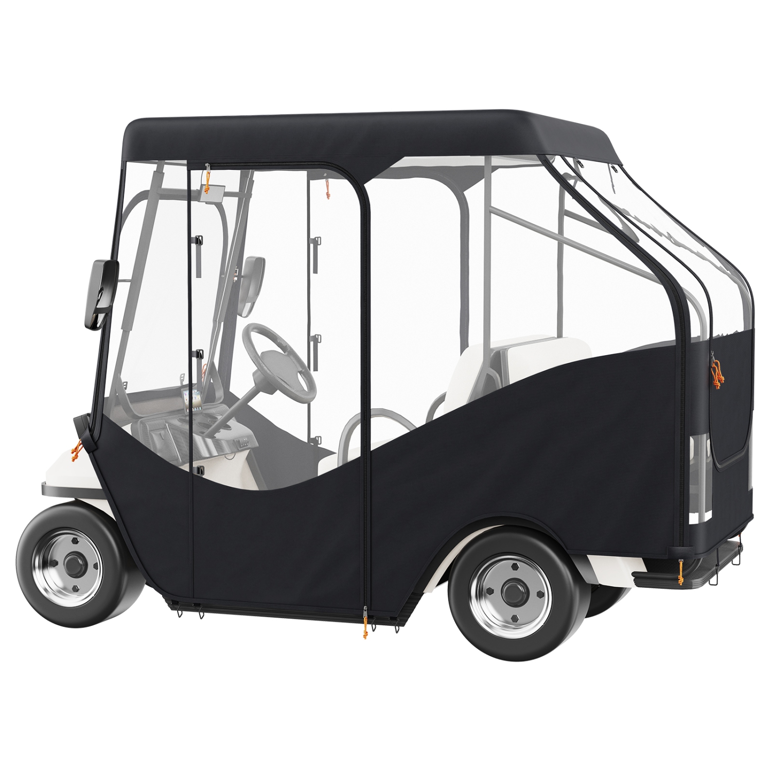 VEVOR Golf Cart Enclosure, 420D Polyester Driving Enclosure with 4-Sided Transparent Windows,4 Passenger Club Car Covers Universal Fits for Most