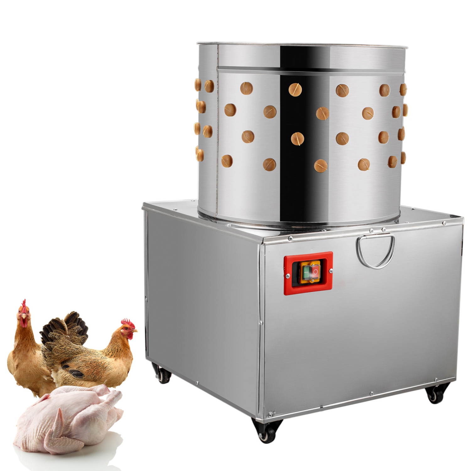 VEVOR 50cm Turkey Chicken Plucker Plucking Machine, Poultry De-Feather Stainless Steel