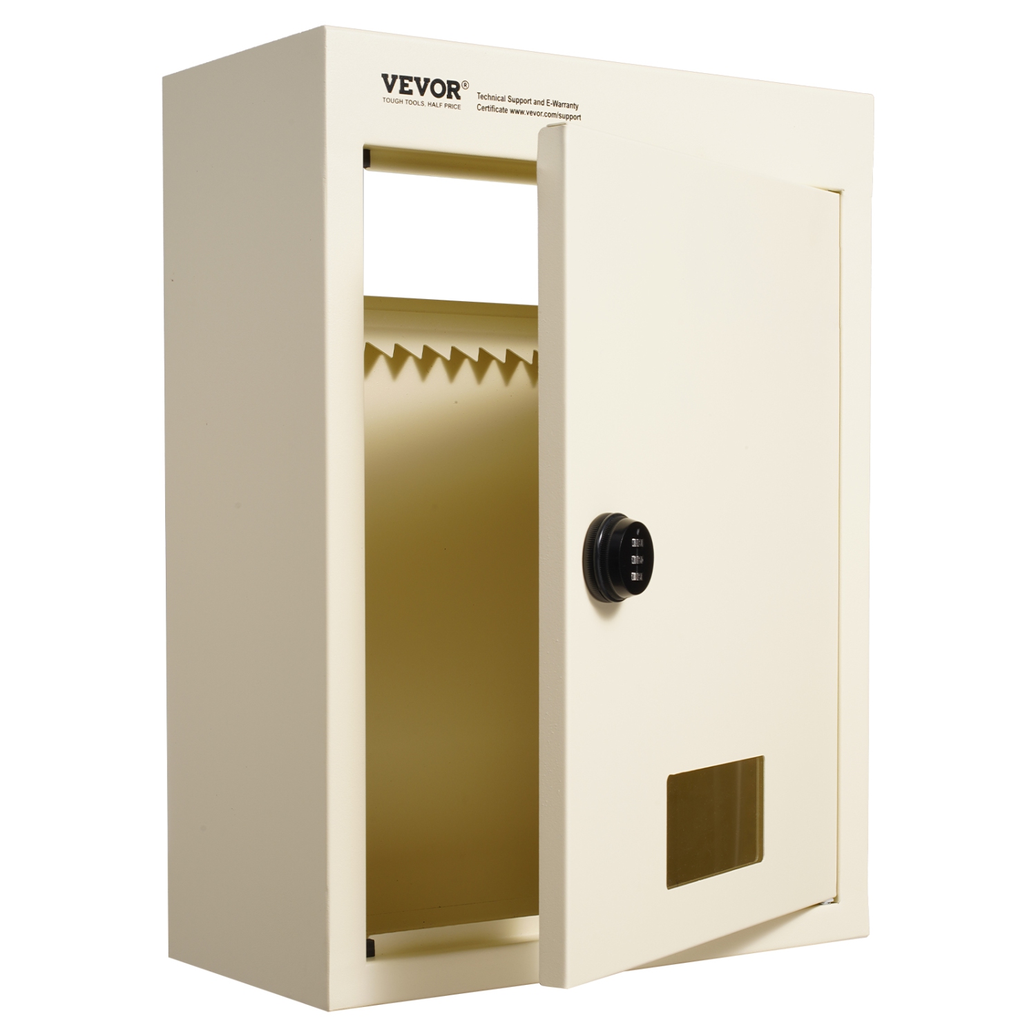 VEVOR 12.5x6.3x16.9" Through The Wall Drop Box, Heavy Duty Steel Through the Wall Mailbox with 2.8-7.9" 13" Combination Lock, Mail Drop Box, Beige