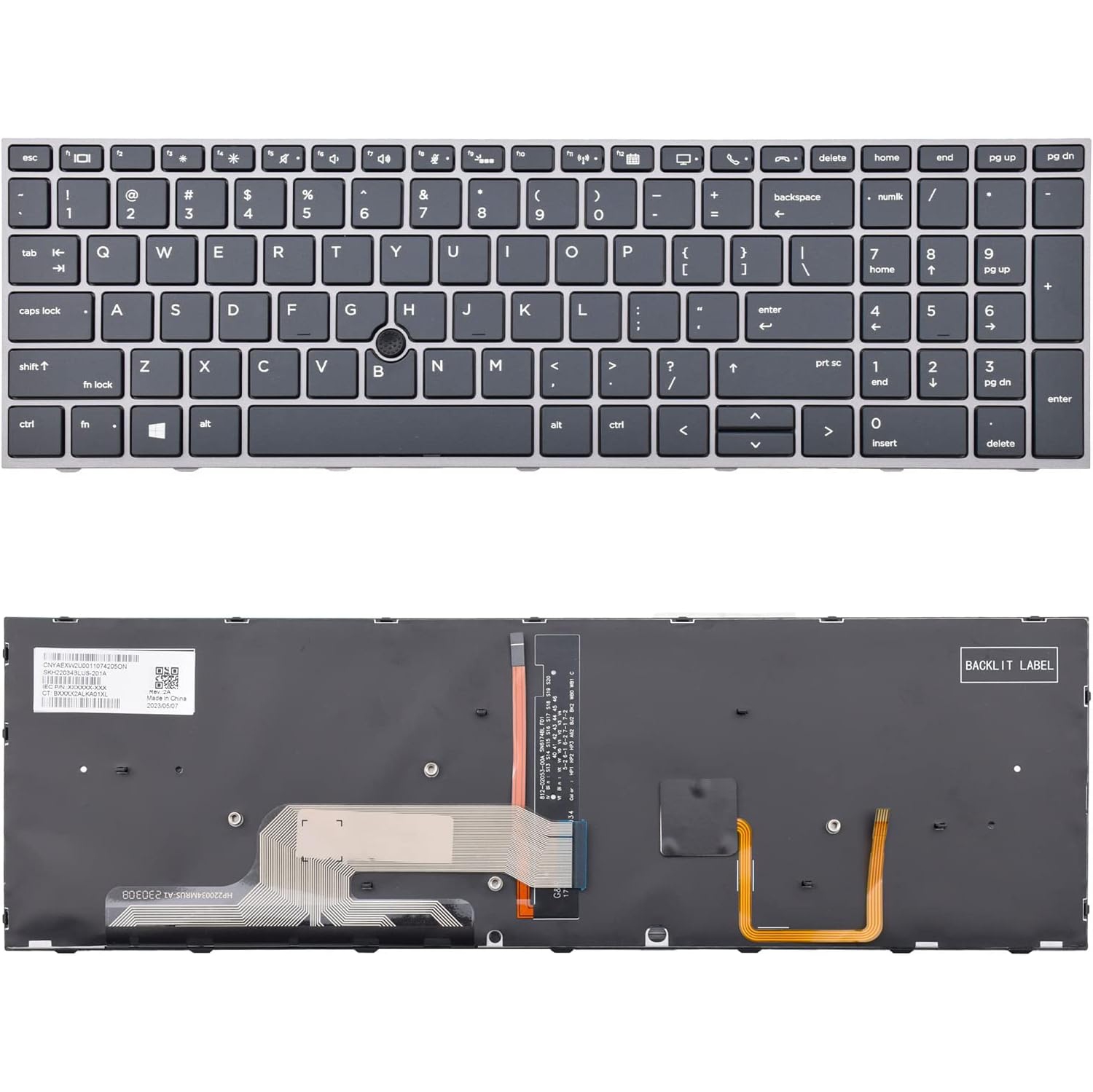 LIXSUNTEK Replacement Backlight Keyboard with Pointer for HP ZBOOK 15 G5 15 G6 17 G5 17 G6 Series Laptop L29635-001 L12765-001 L28407-001 US layout