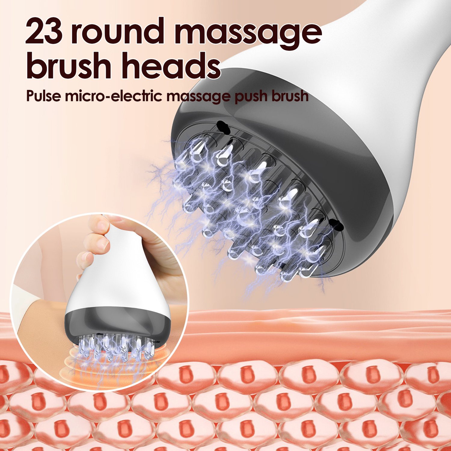 Brosse de massage électrique Meridian,Appareil de massage abdominal pour les épaules et le cou,Appareil de massage léger rouge vibrant pour tout le