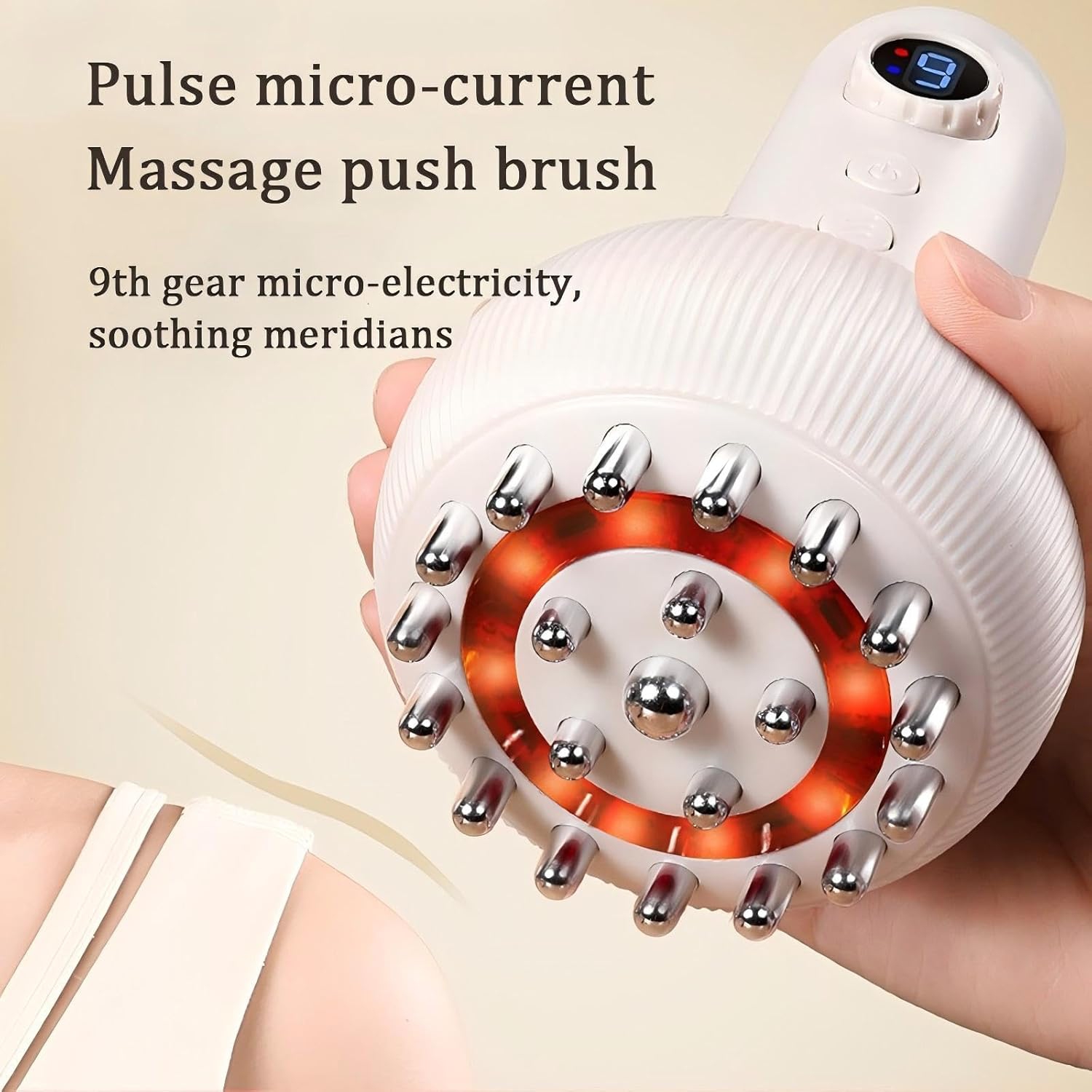 Electric Meridian Massage Device,9-Speed Digital Display Massager,Cupping Therapy Massage Brush