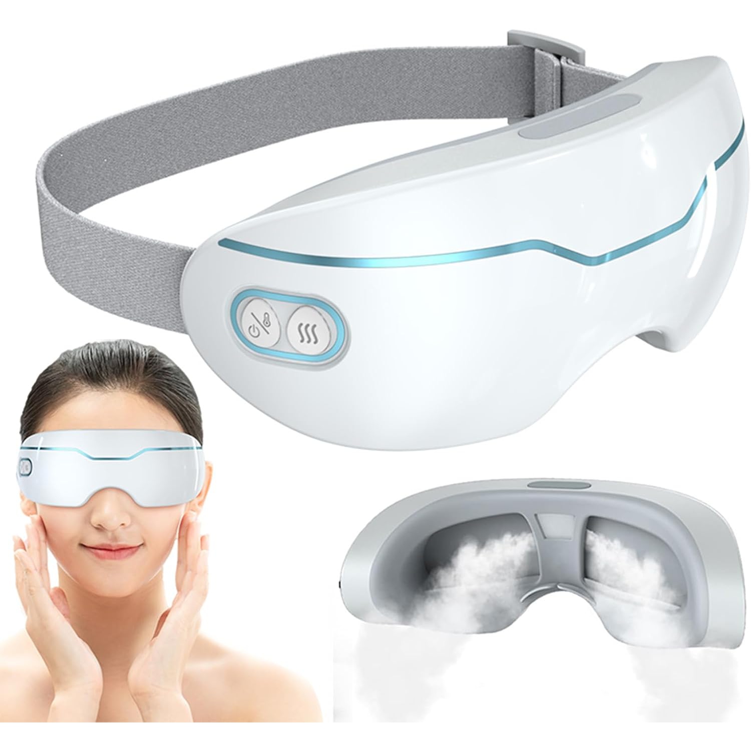 Eyes Steam Therapy Mask,Steam Eyes Mask for Dry Eyes Relief,2 Levels Adjustable Eye Steamer,Smart Hot & Cold Steam Eye Mask for Dark Circles Puffiness