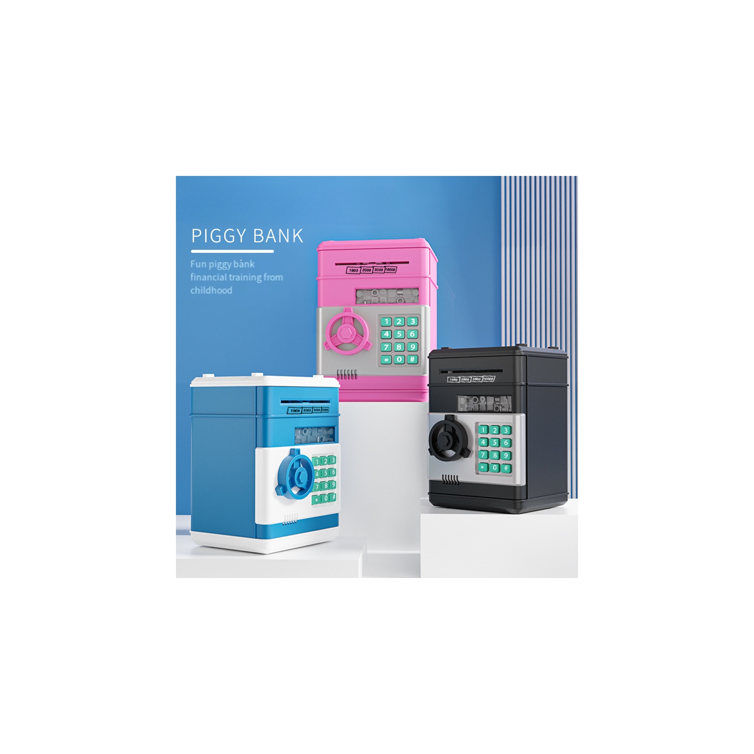 Tirelire électronique du cochon, boîte à billets roulante automatique, cadeau d'anniversaire des fêtes pour garçons et filles