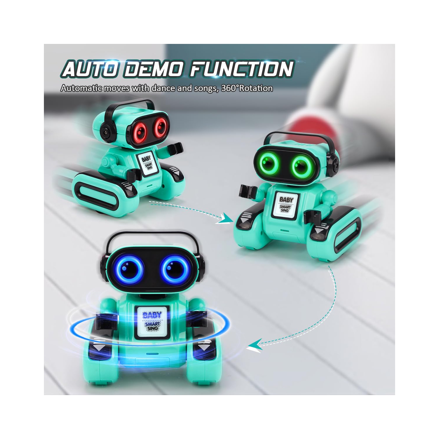 Jouets robots télécommandés pour garçons et filles, robot intelligent rechargeable avec lumière LED, chant et danse, fonction d'enregistrement