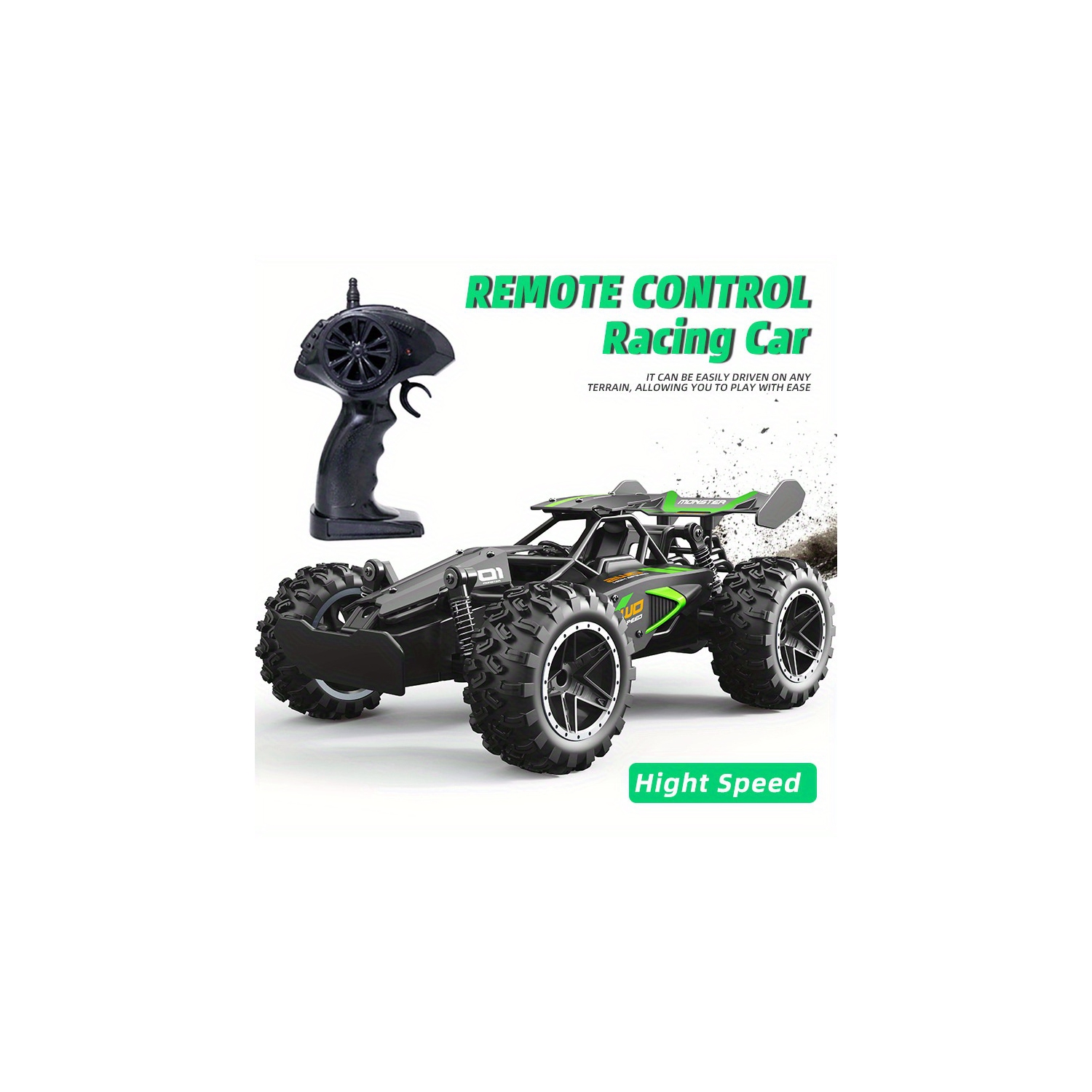 Voiture tout-terrain télécommandée, voiture haute vitesse d'entrée de gamme, voiture téléguidée rechargeable, cadeau pour garçons et filles