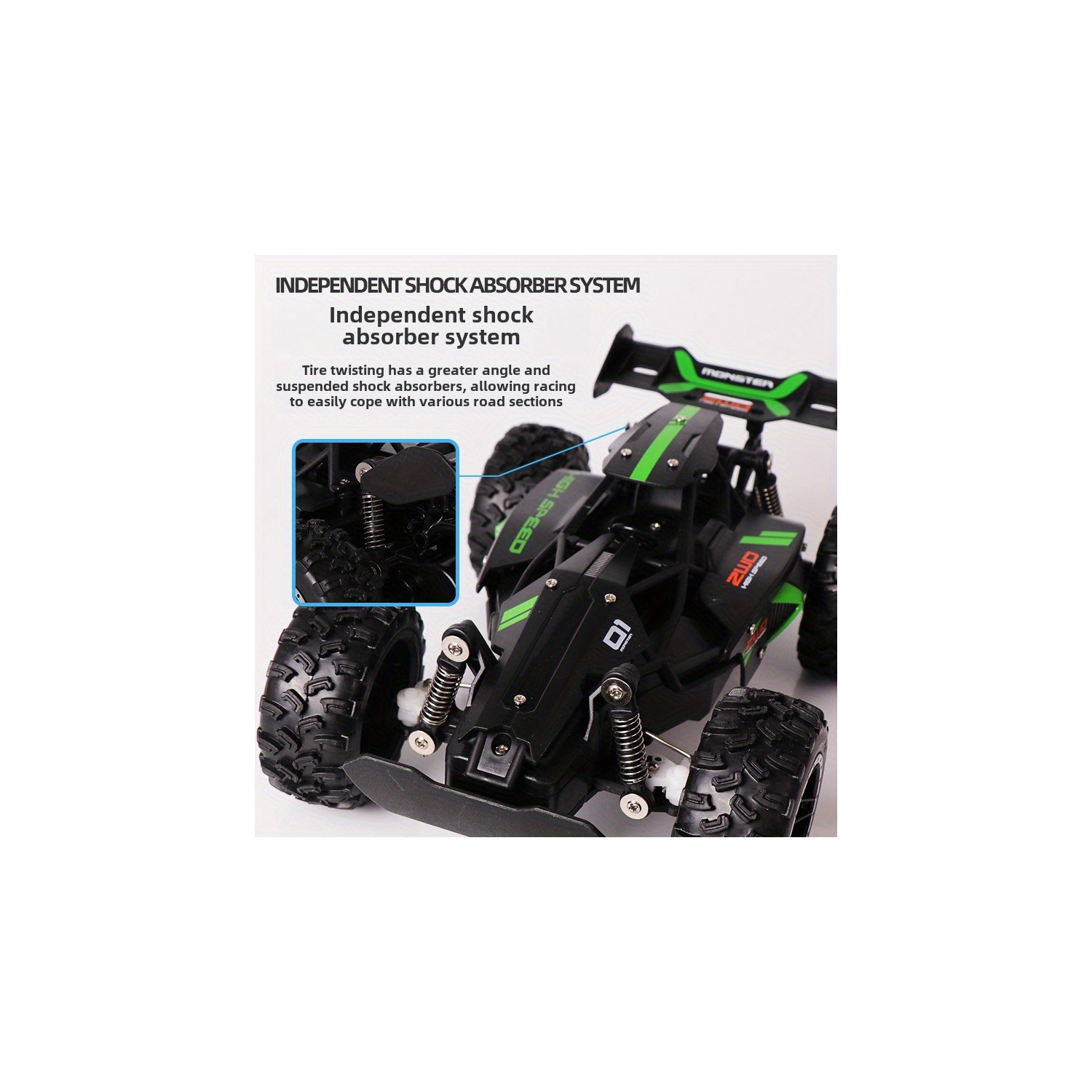 Voiture tout-terrain télécommandée, voiture haute vitesse d'entrée de gamme, voiture téléguidée rechargeable, cadeau pour garçons et filles