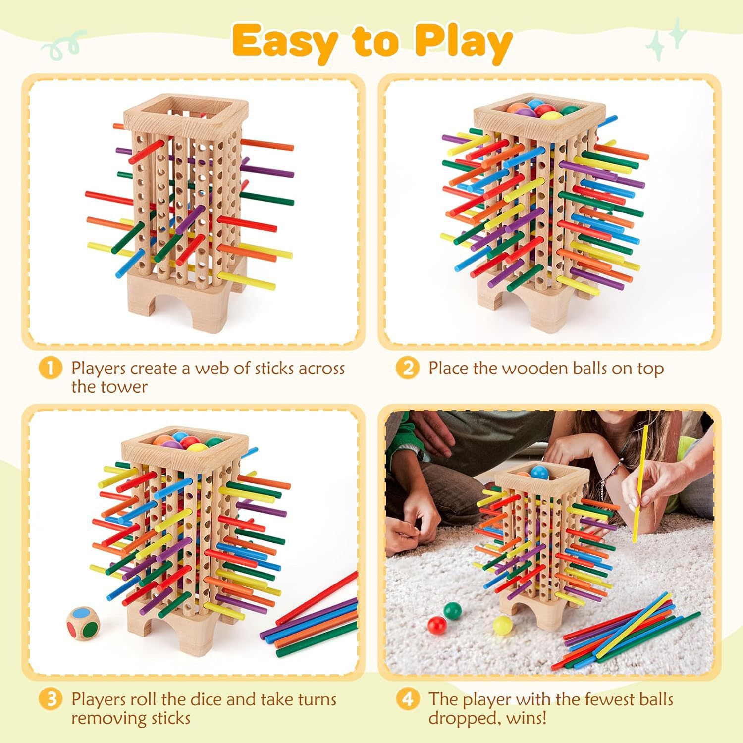 Jeu de société Montessori, 42 jeu Color Stick, jeu interactif de mathématiques, jouets éducatifs pour garçons et filles