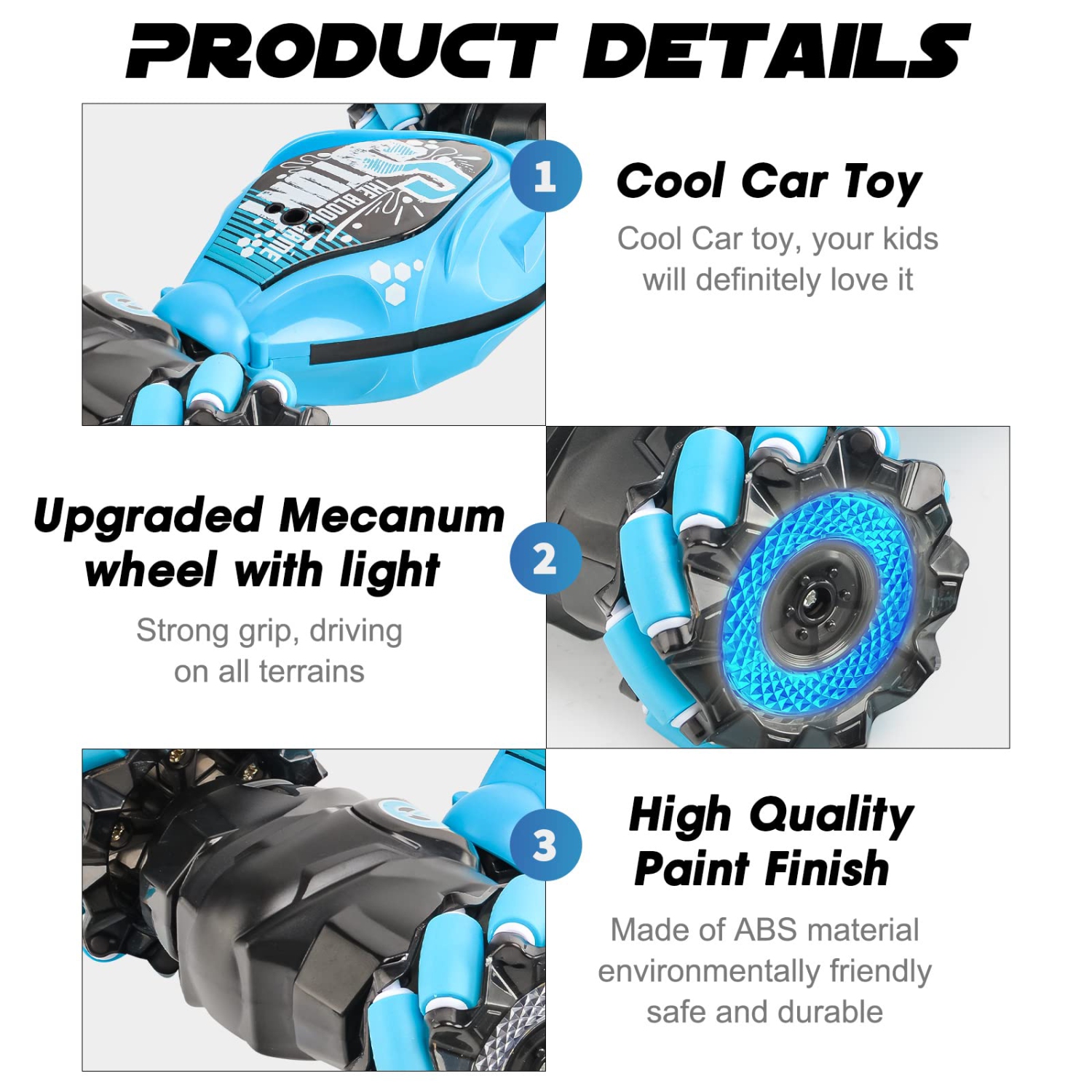 Handheld Remote Control Car, 2.4G Gesture Remote Control Car, All-Terrain Rotating Hand-Controlled Remote Control Car