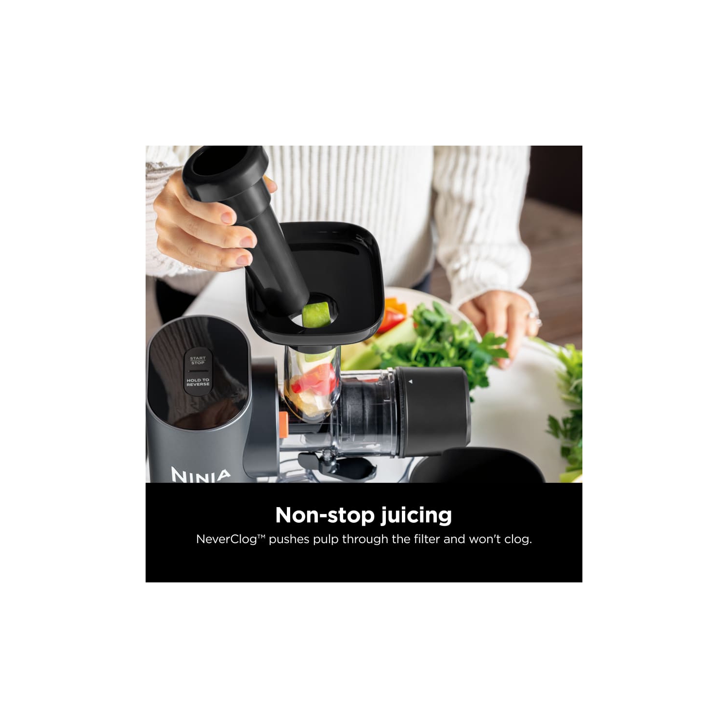 Refurbished - Ninja NEVERCLOG™ Cold Press Juicer JC155