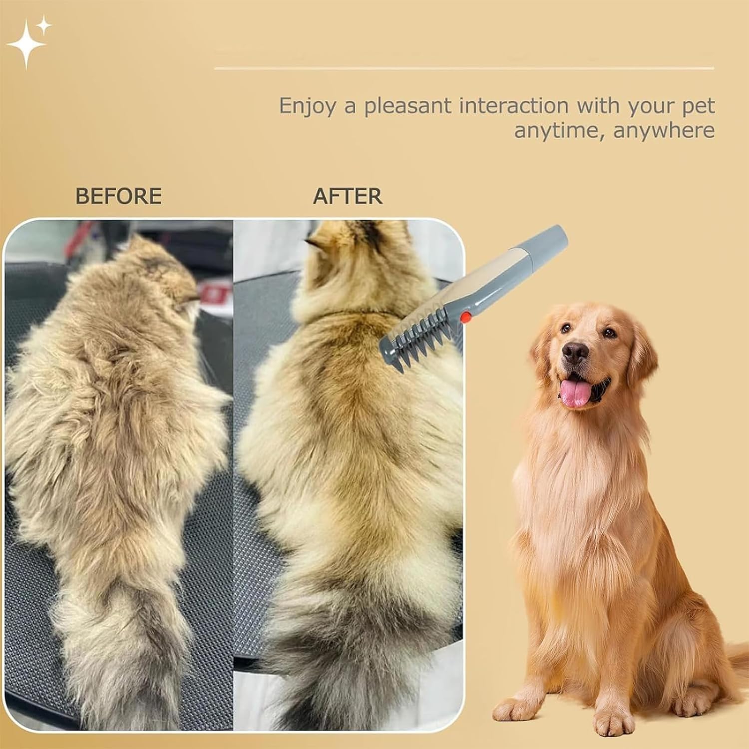 Pets Hair & Knot Out Removal Pet Grooming Comb,2-In-1 Trimming & Grooming Pets Brush for Dogs & Cats(1PCS)