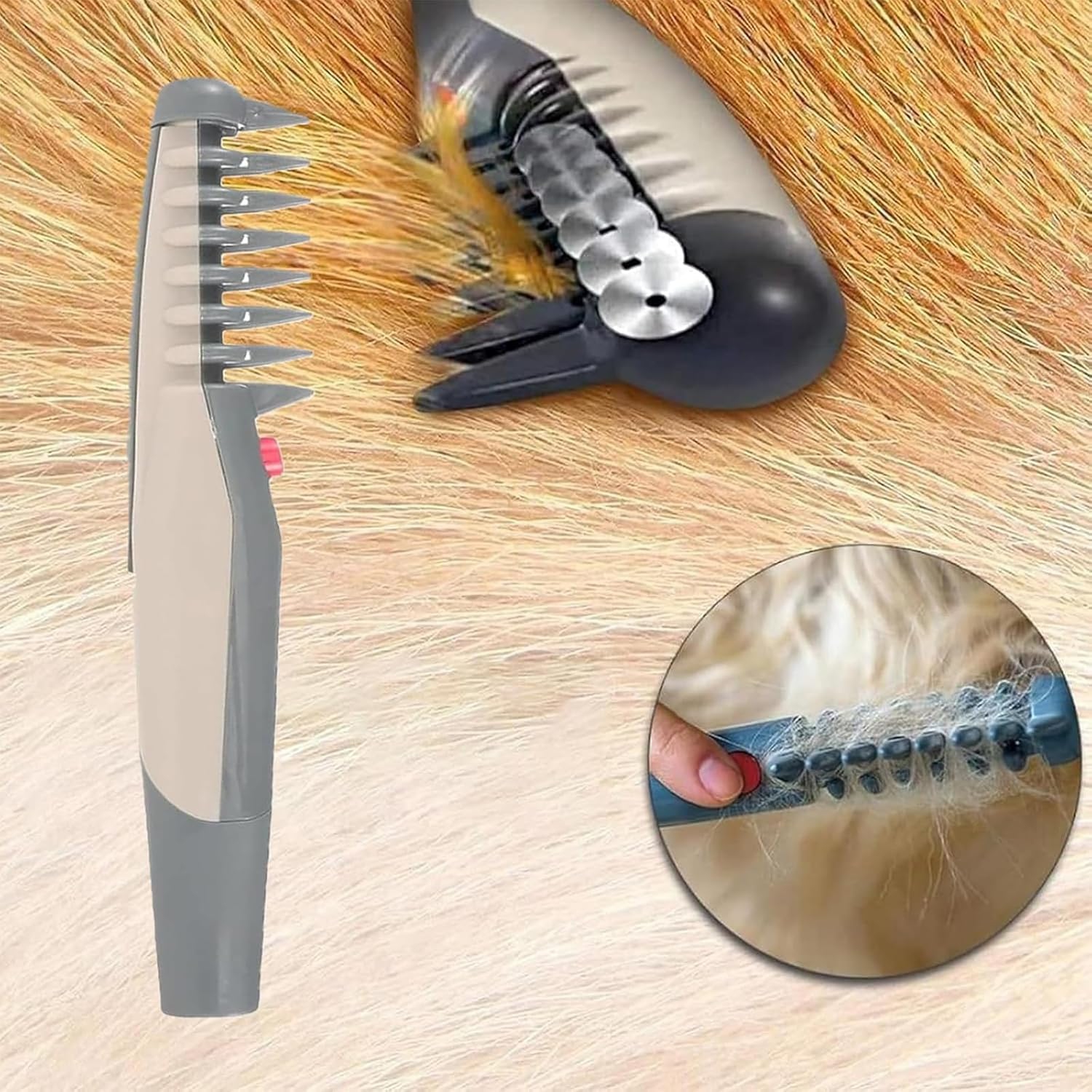 Pets Hair & Knot Out Removal Pet Grooming Comb,2-In-1 Trimming & Grooming Pets Brush for Dogs & Cats(1PCS)