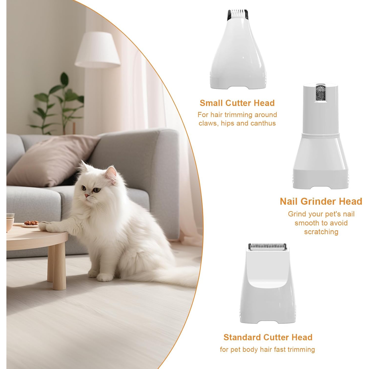 4-in-1 Dog Grooming Kit,Rechargeable Dog Hair Clipper with LED Display,Low Noise Electric Dog Paw Trimmer & Nail Grinder,Cordless Pet Shaver for Cats