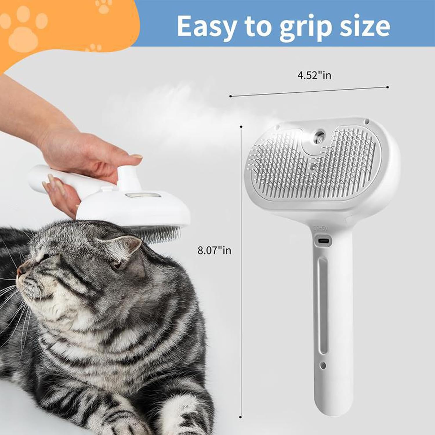 1PCS Steam Brush for Dogs,Pets Grooming Brush,Pet Mist Massage Brush,Spray Hair Removal Comb,Steam Brushes for Shedding with Water Tank & Release